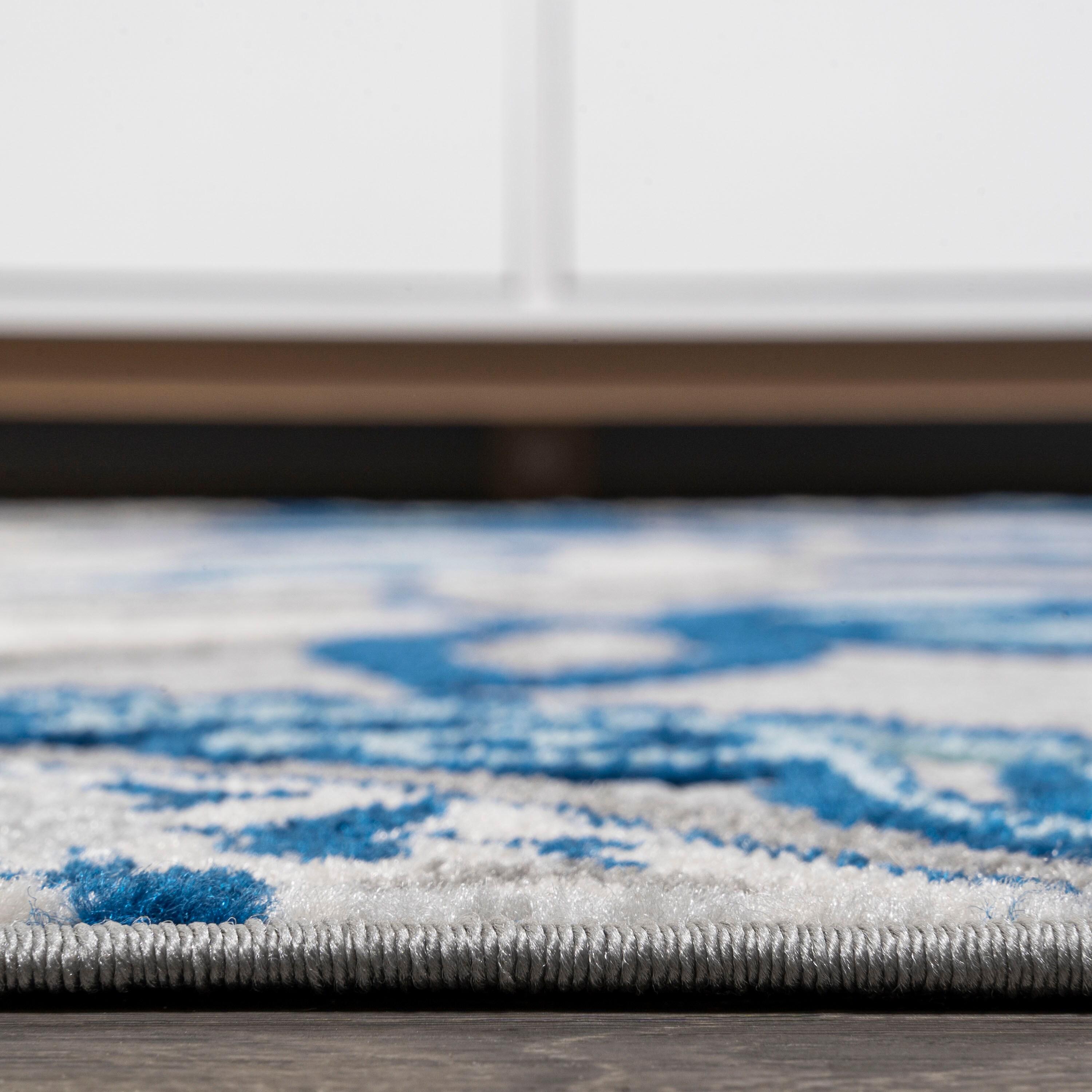 5'x8' Julien Paisley High-Low Indoor/Outdoor Area Rug, Blue/Light Gray - JONATHAN Y