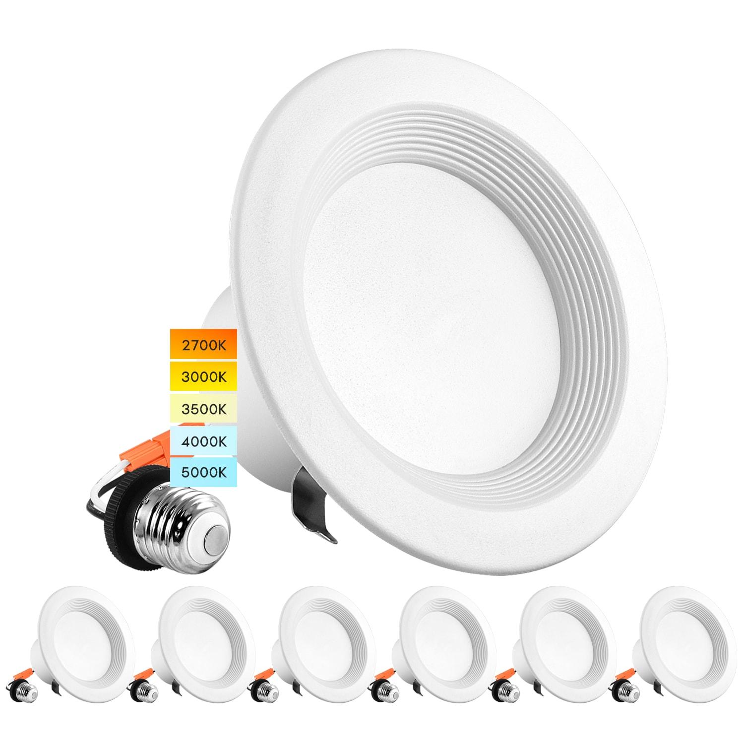 4'' Selectable Color Temperature Dimmable LED Retrofit Recessed Lighting Kit