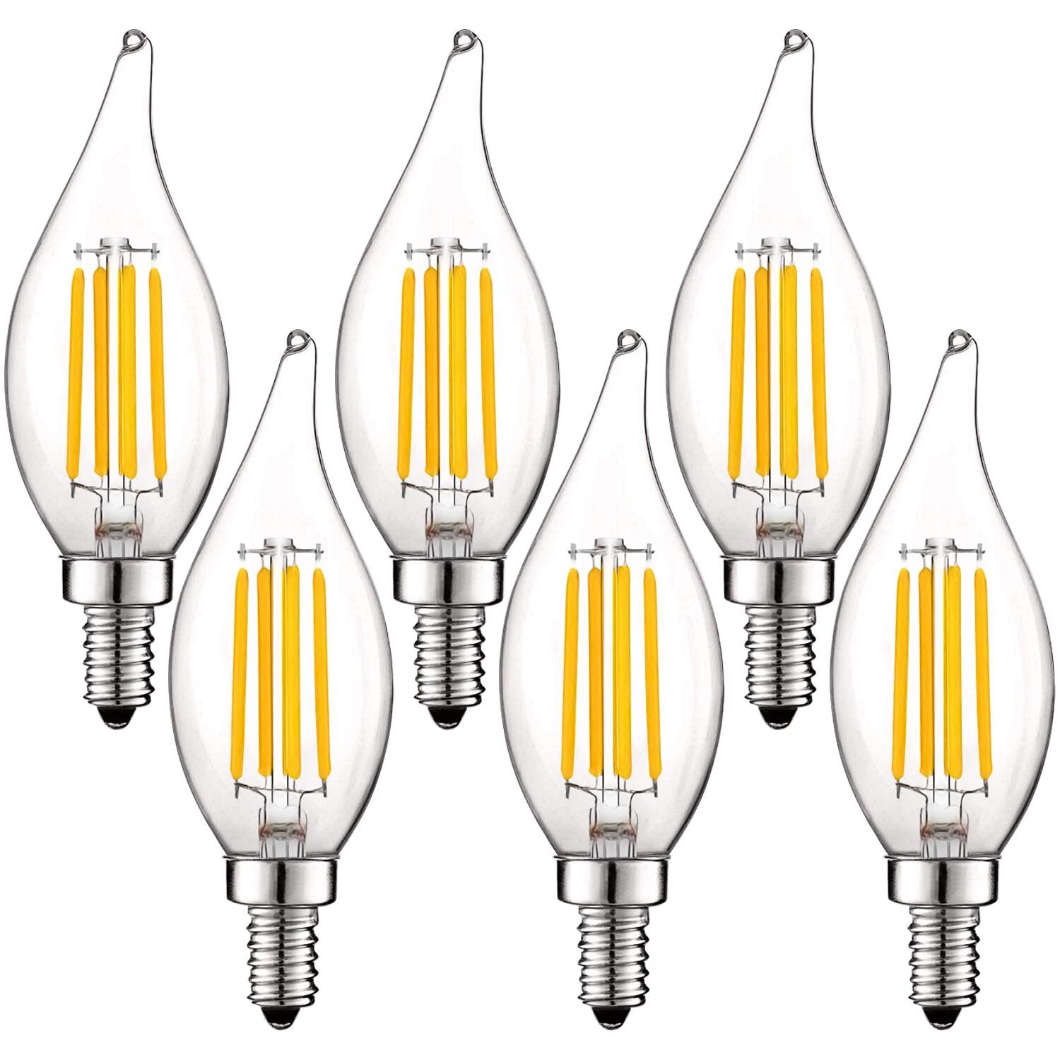 5 Watt (40 Watt Equivalent), CA11 LED, Dimmable Light Bulb, E12/Candelabra Base