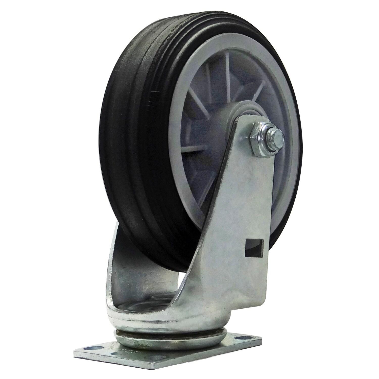 Snap-Loc 375 lb Caster 6 Inch All-Terrain Solid Rubber Swivel