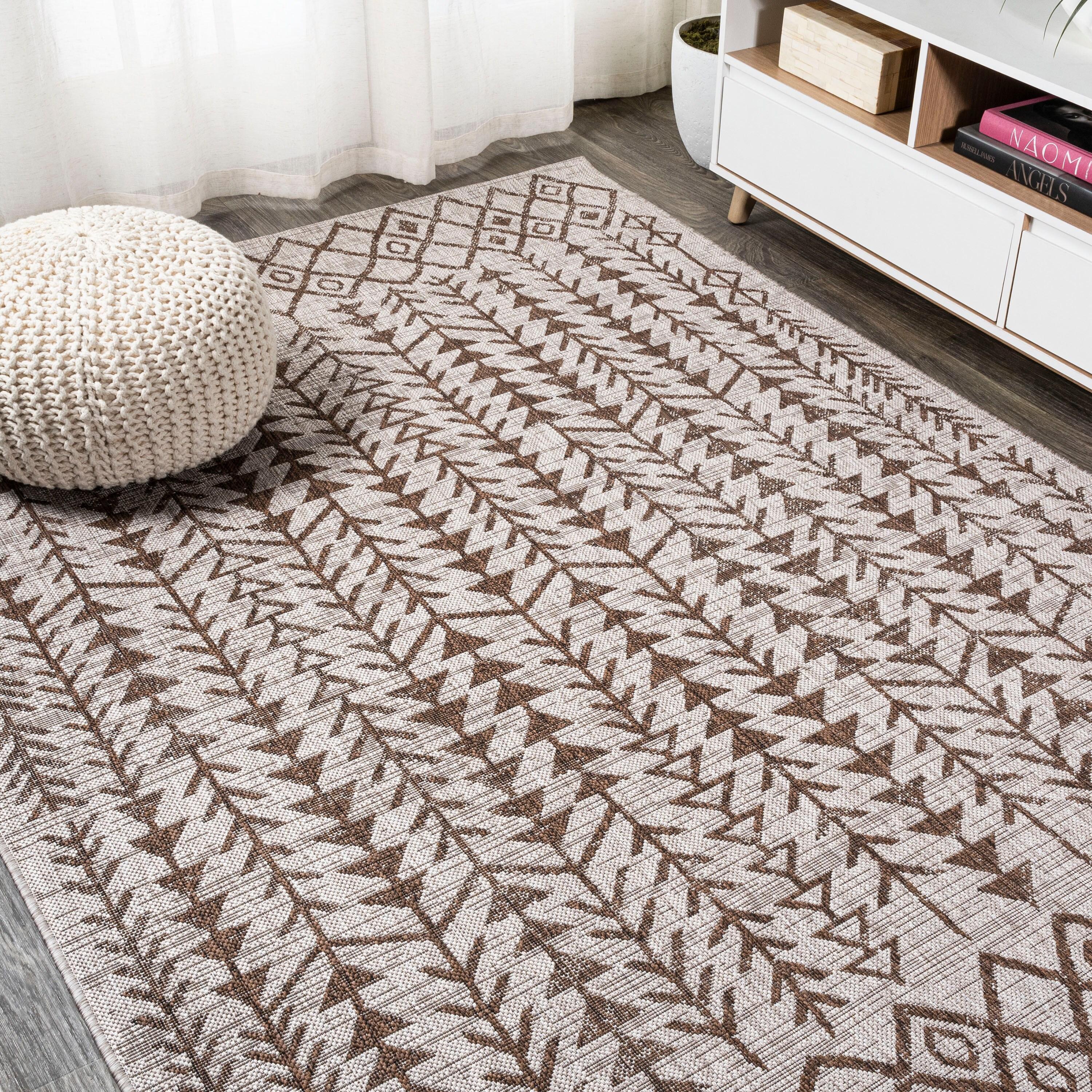 8'x10' Tokay Bohemian Geometric Indoor/Outdoor Area Rug, Beige/Brown - JONATHAN Y
