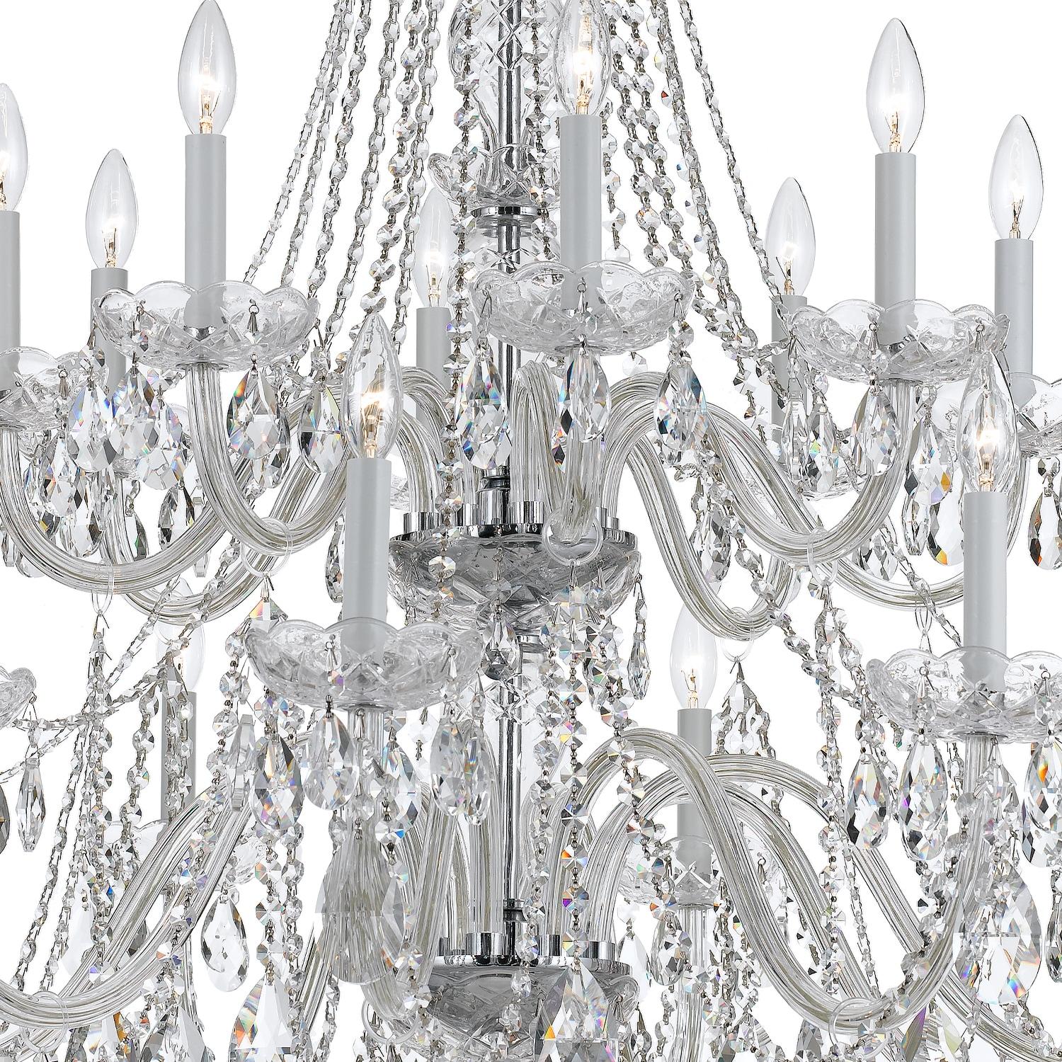 Crystorama Traditional Crystal 37"W Polished Chrome 16-Light Chandelier