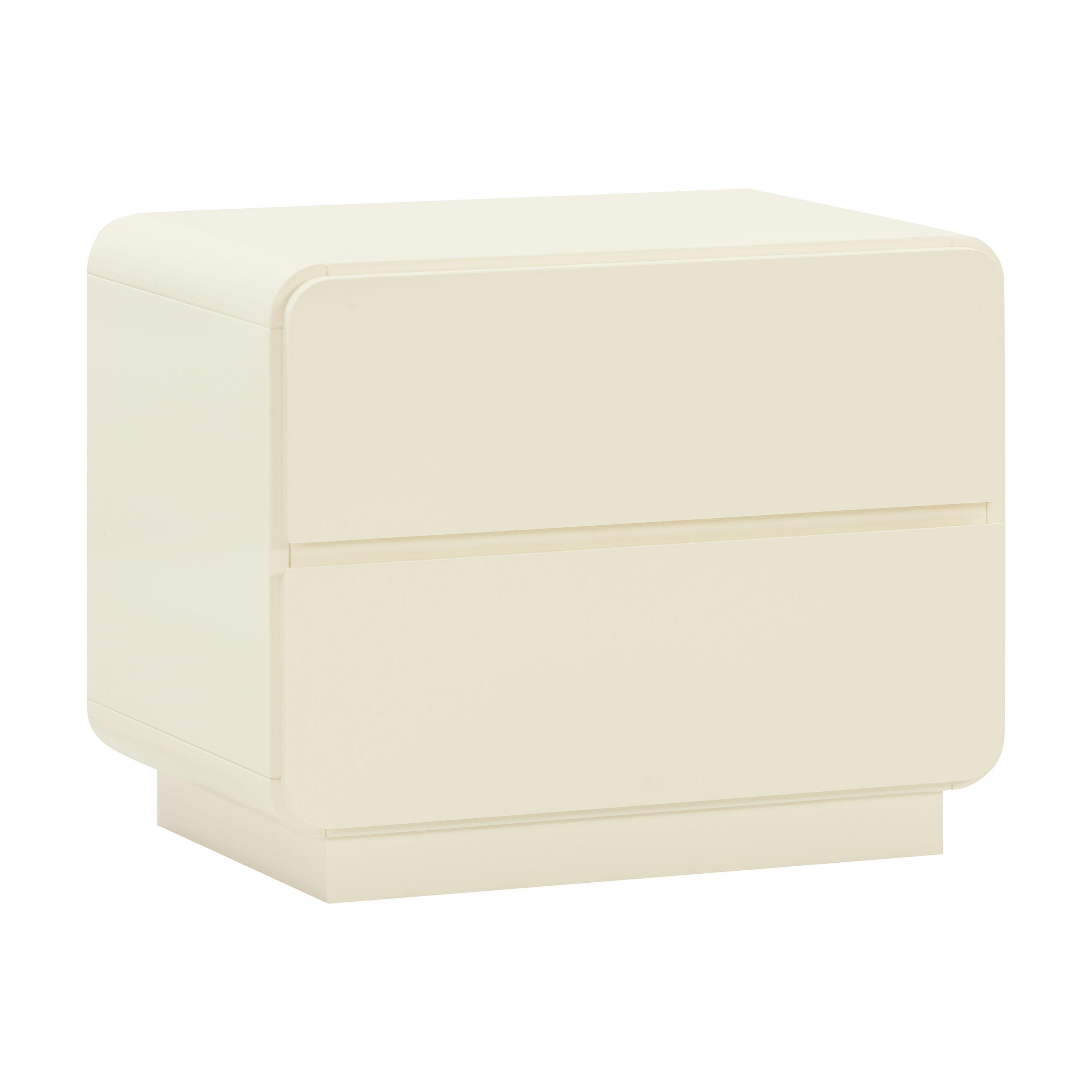 Sagura Nightstand Cream 28"W x 19"D x 22.2"H