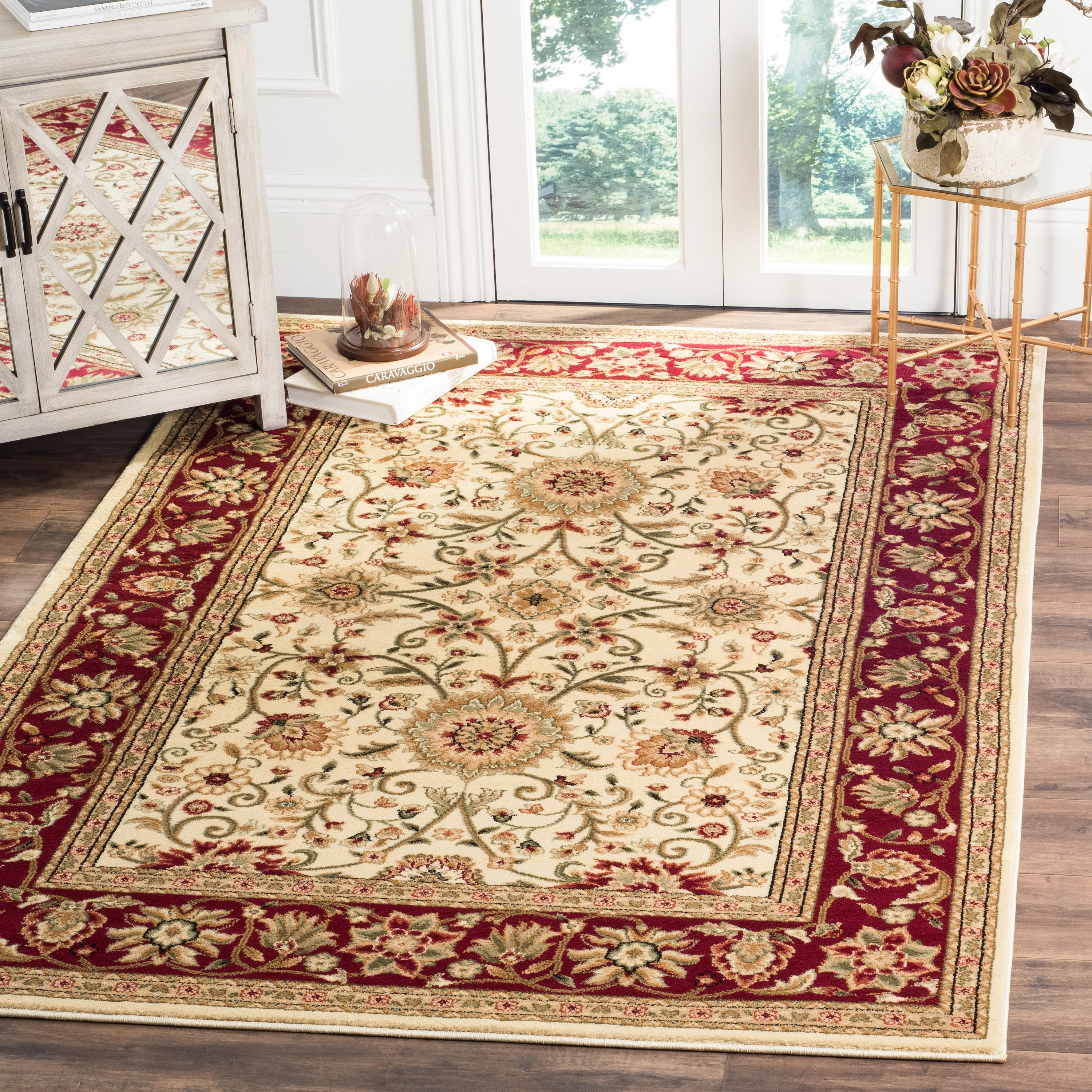 Lyndhurst LNH212 Power Loomed Area Rug - Ivory/Red - 4'x6' - Safavieh.