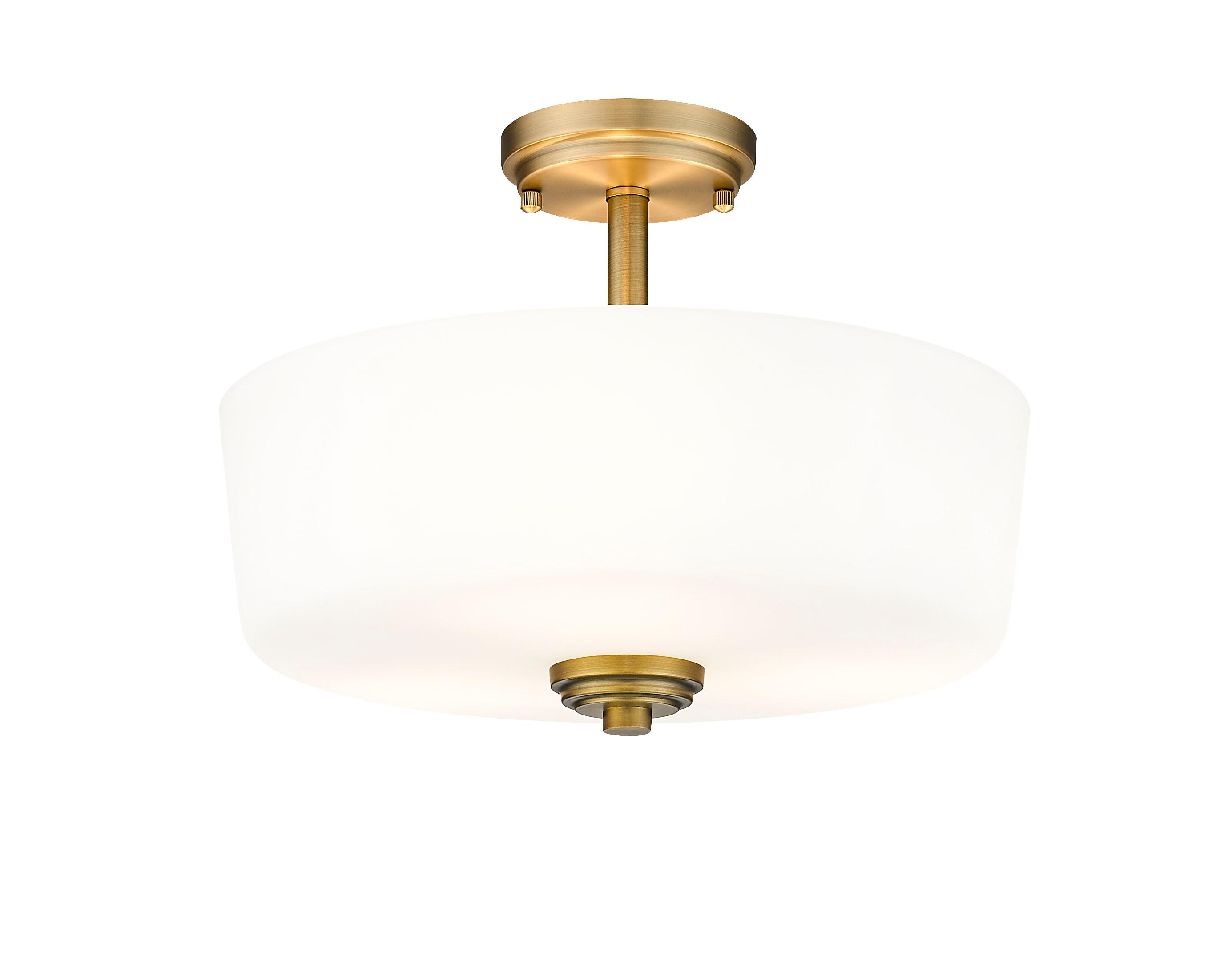 Z-Lite 220SF3-HBR Arlington 15 Inch Flush Mount Ceiling Light, Brass