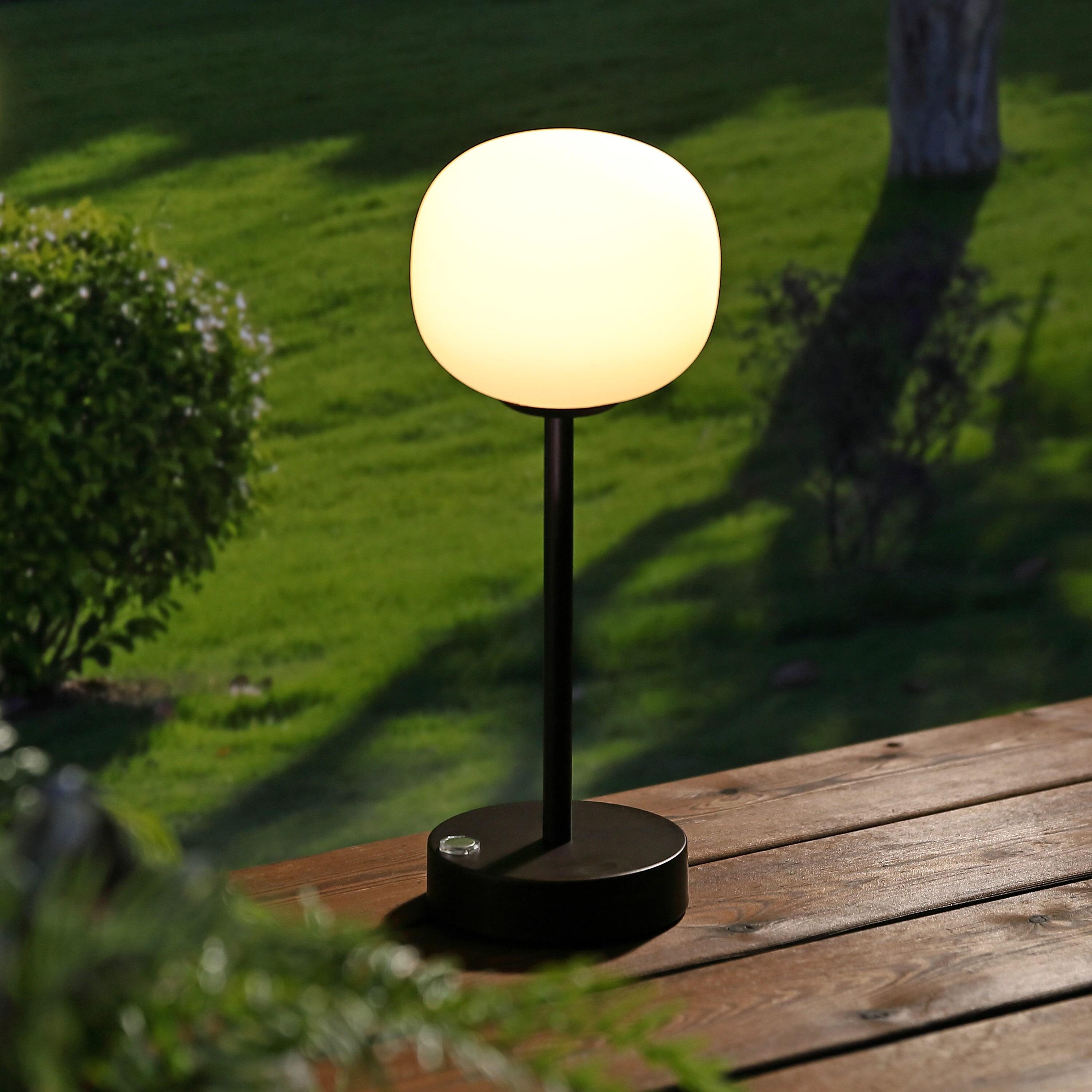 JONATHAN Y Natalia 12.25" Modern Farmhouse Iron Rechargeable Integrated Portable LED Table Lamp, Oil Rubbed Bronze/White