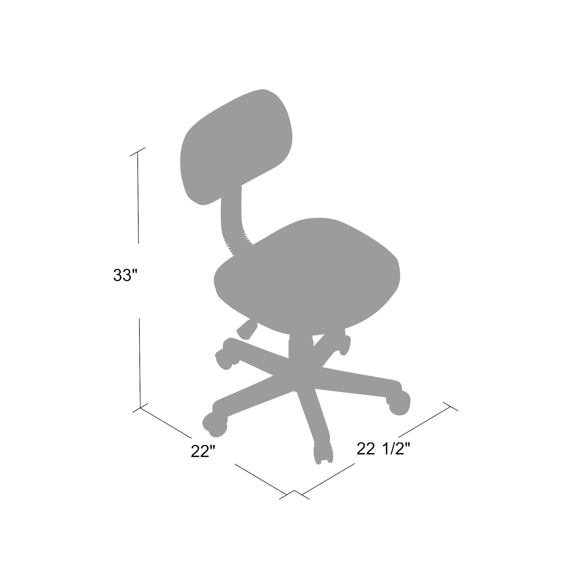 Fabric Steno Chair Black - Boss Office Products: Pneumatic Lift, Nylon Base, Swivel Casters