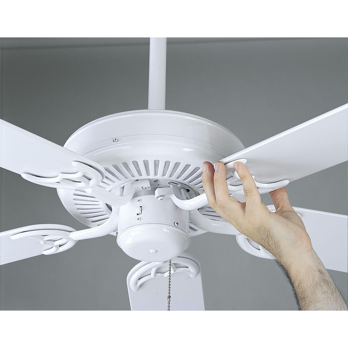 P2501-30-Progress Lighting-AirPro - Wide - Ceiling Fan in Transitional style - 52 Inches wide by 13.5 Inches high-White/Washed Oak Finish