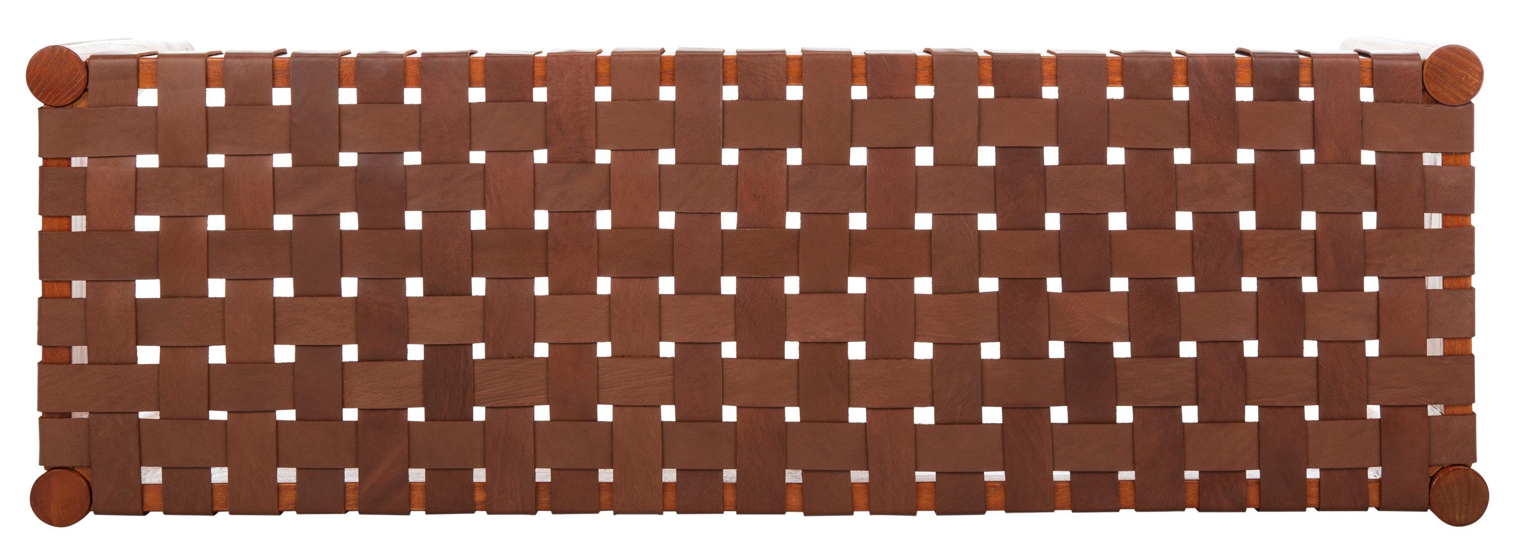Orin 47" Woven Leather Bench