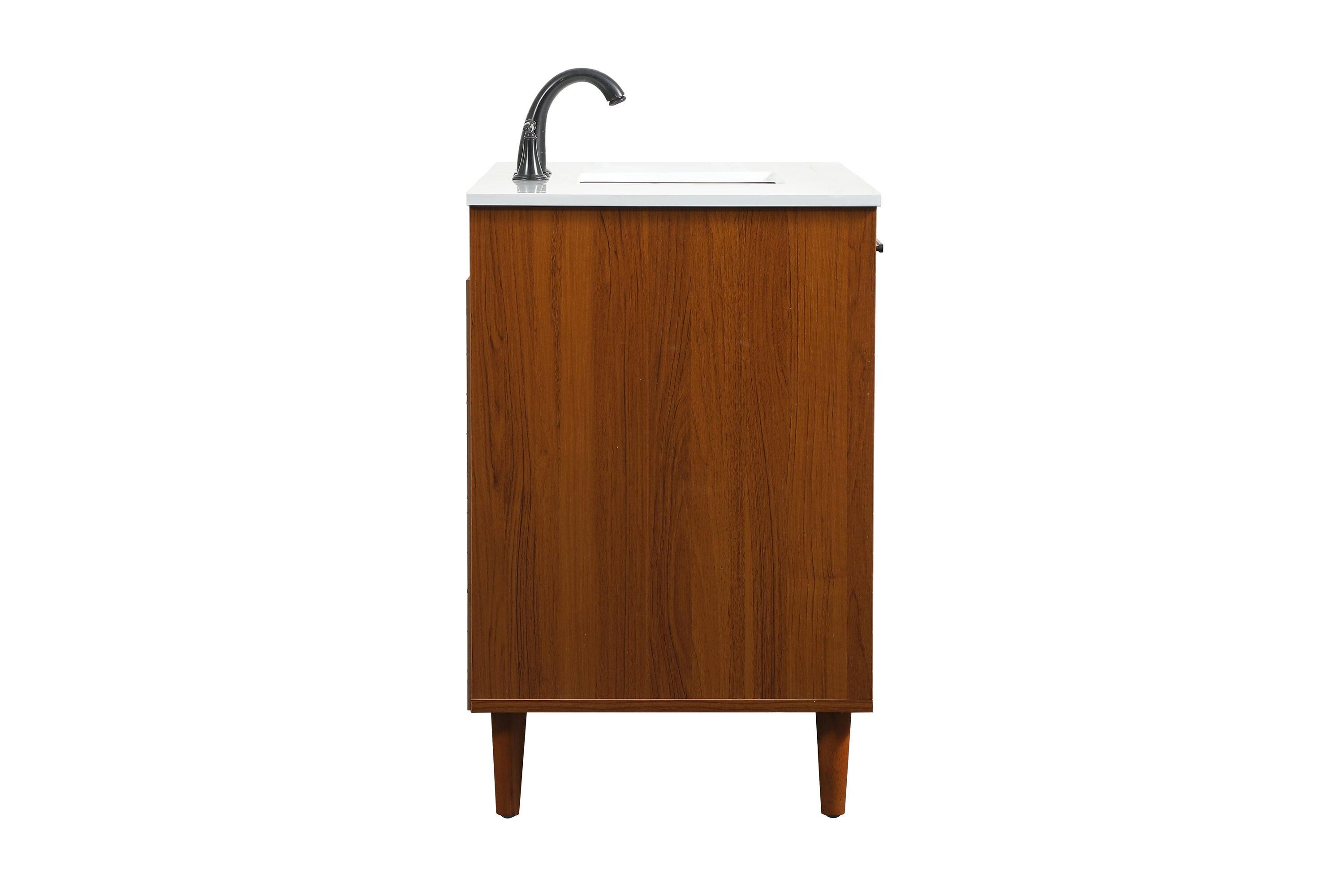 Burroughs 42'' Single Bathroom Vanity with Engineered Marble Top