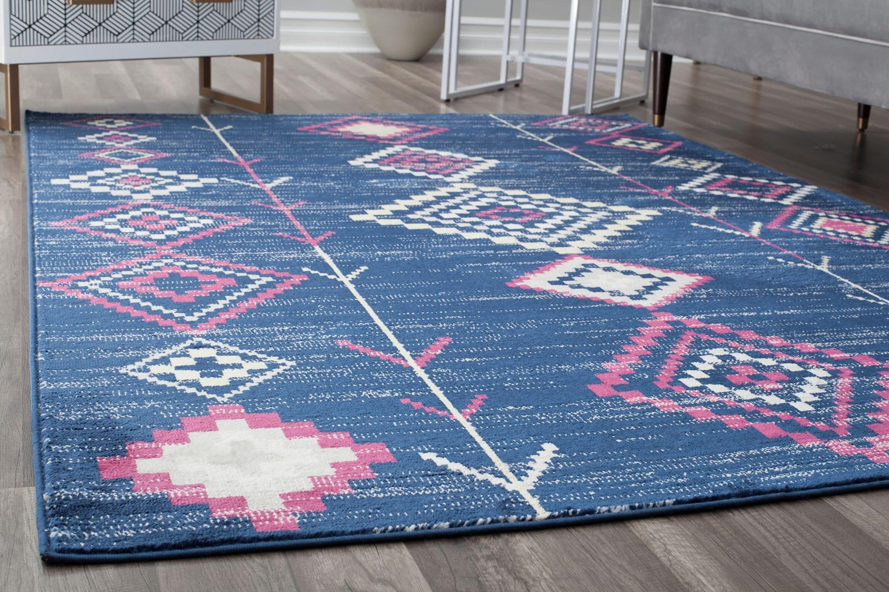 Bodrum Tribal Native Navy Area Rug