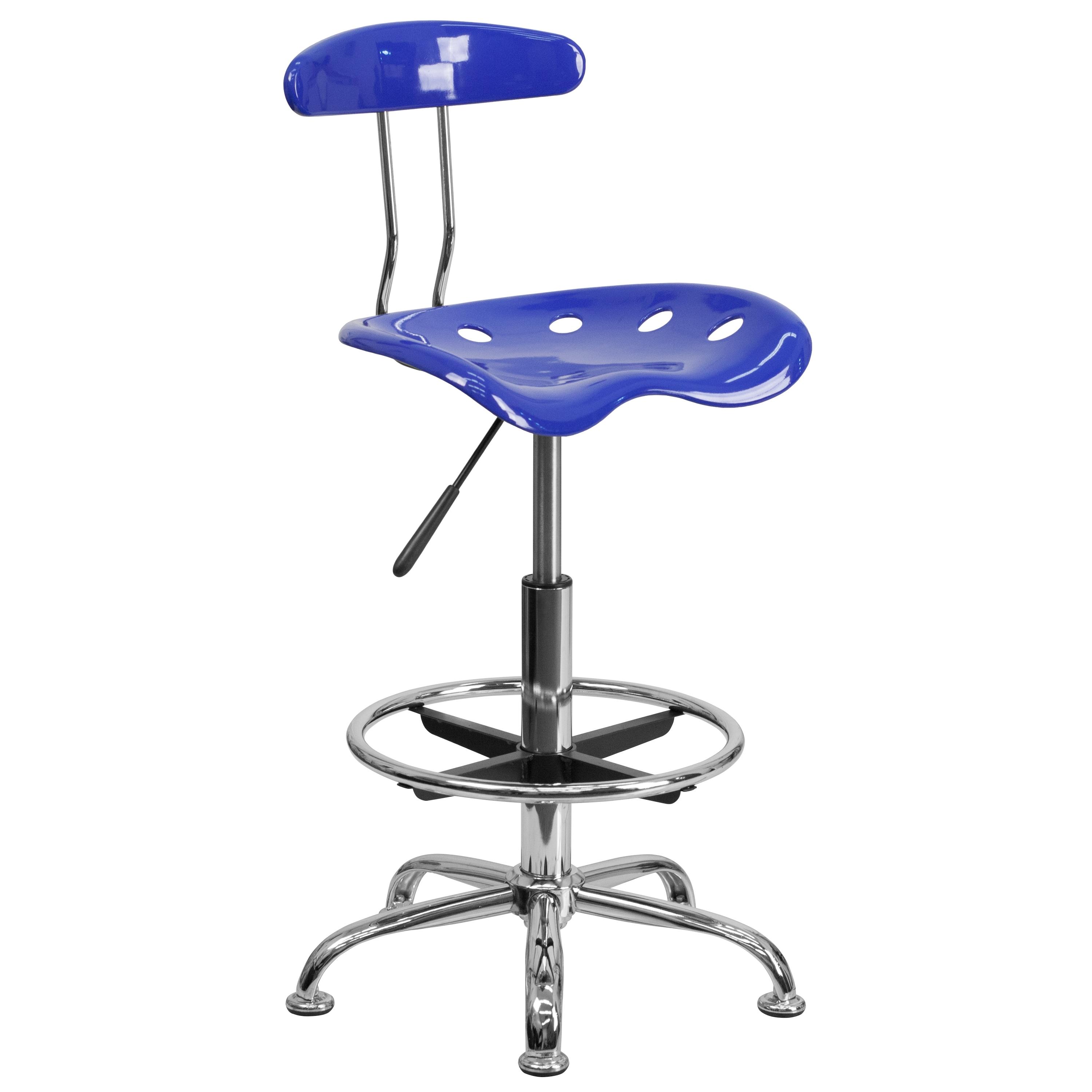 Monroe Vibrant Chrome Drafting Stool with Tractor Seat