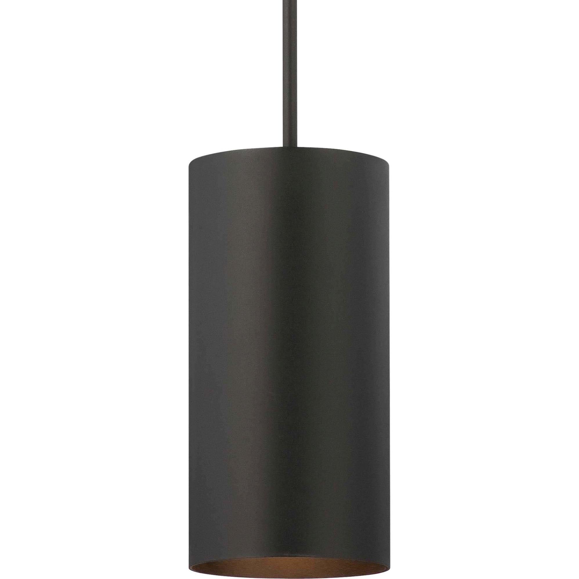 Volume Lighting  1-Light Black Outdoor Cylinder Pendant