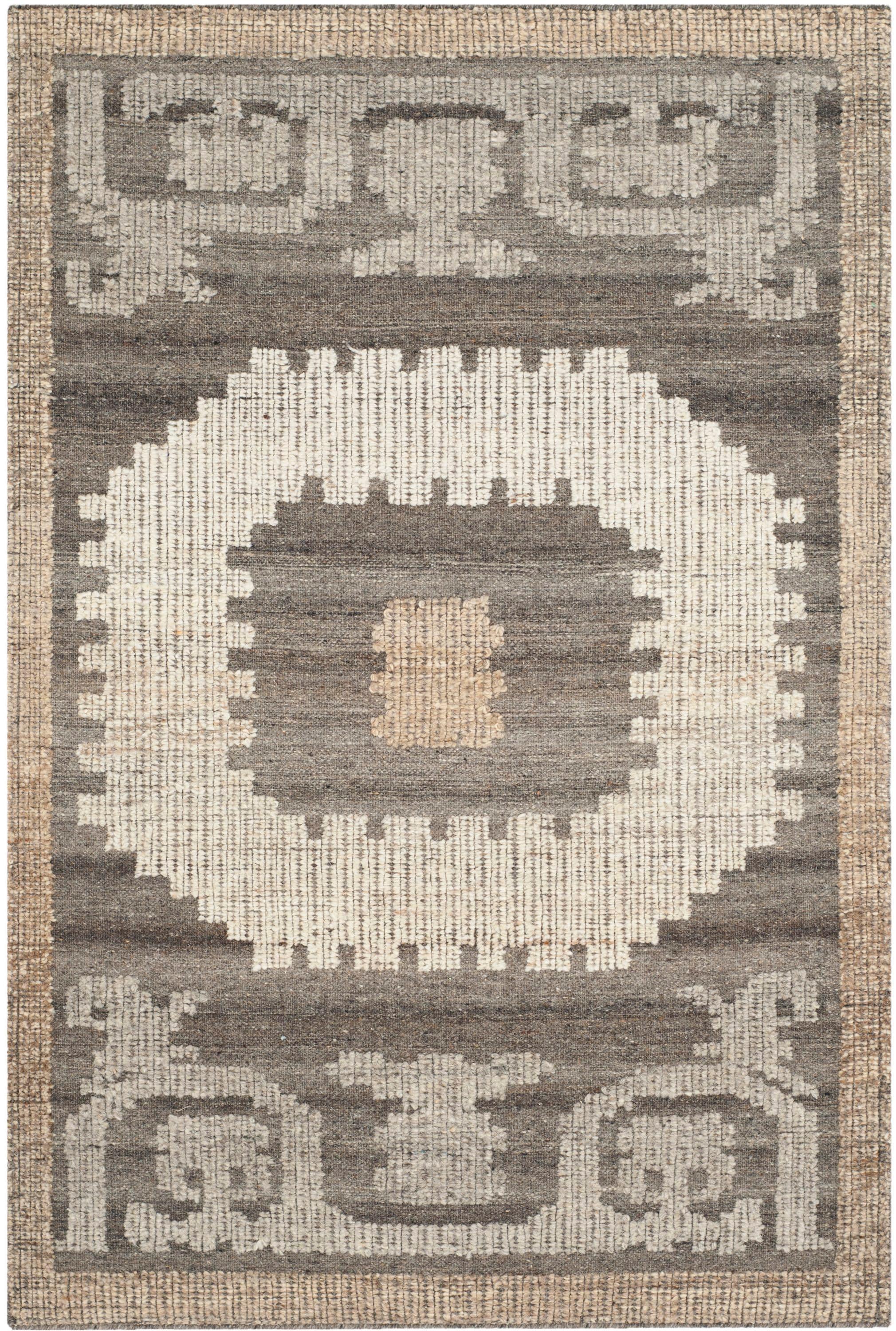 Kenya KNY313 Hand Knotted Accent Rug - Ivory/Brown - 3'x5' - Safavieh.