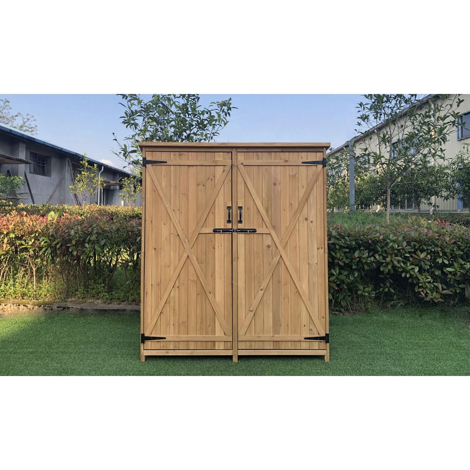 5 ft. W x 1 ft. 5 in. D Solid Wood Storage Shed