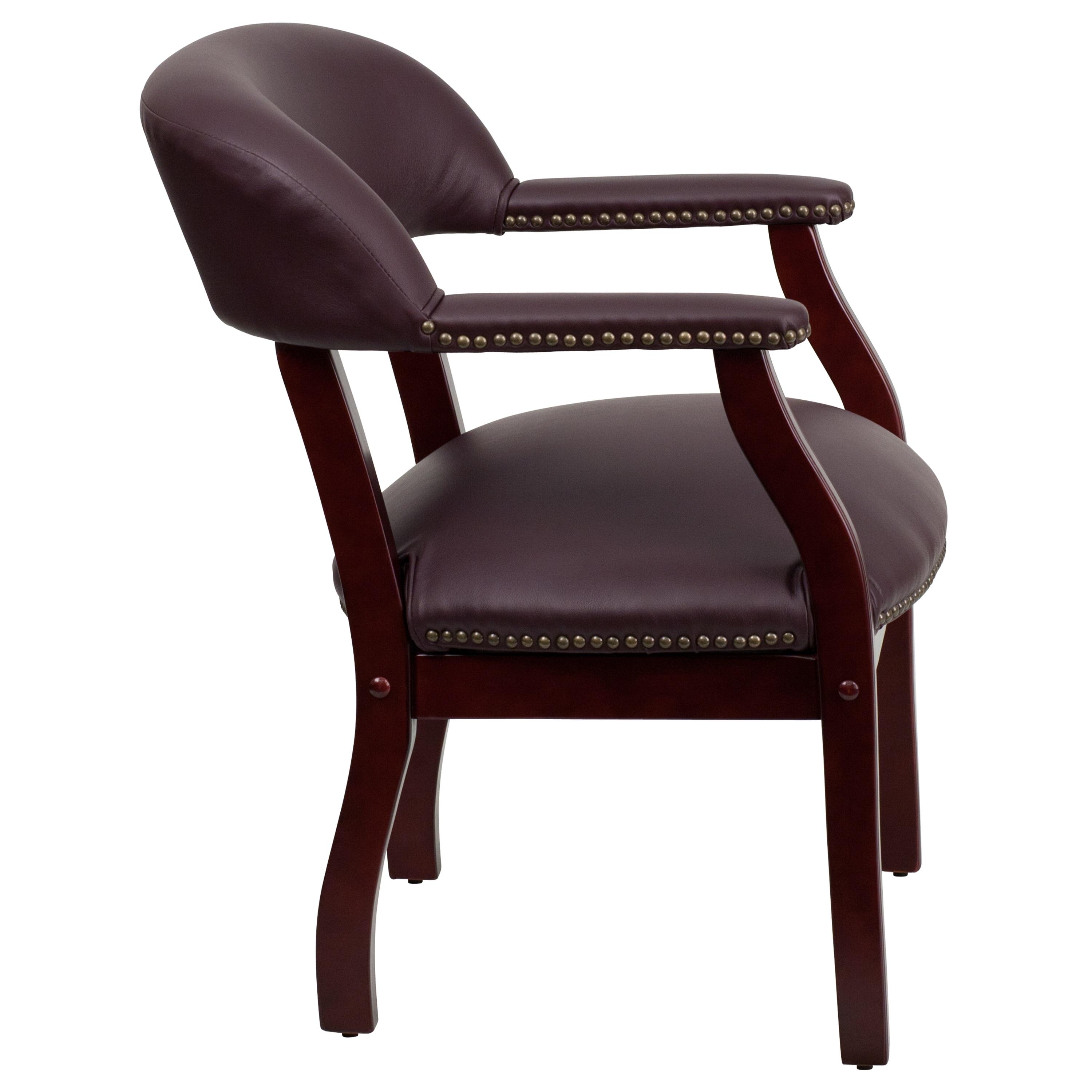 Leather Seat Waiting Room Chair with Wood Frame