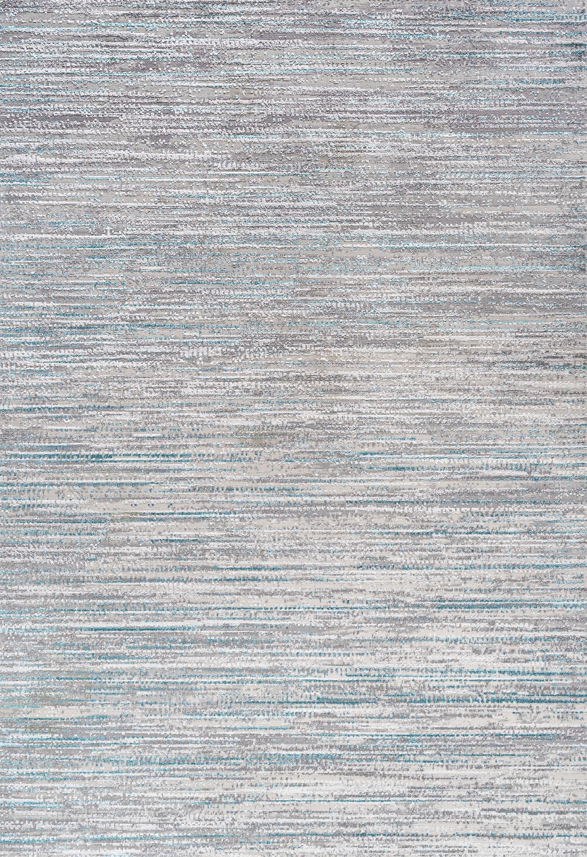 8'x10' Loom Modern Strie'  Area Rug, Gray/Turquoise - JONATHAN Y
