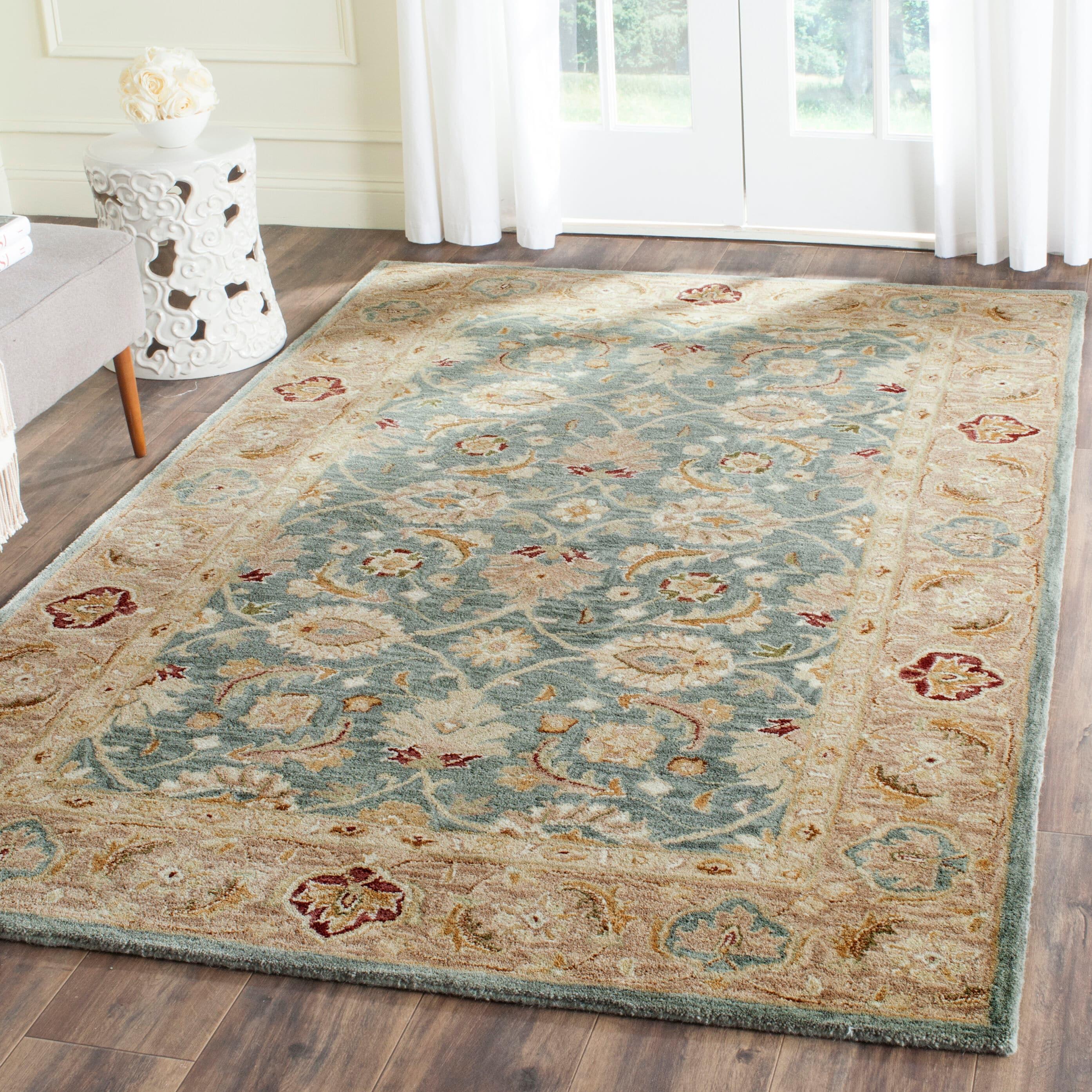 Antiquity AT311 Hand Tufted Area Rug - Teal/Beige - 3'x5' - Safavieh.