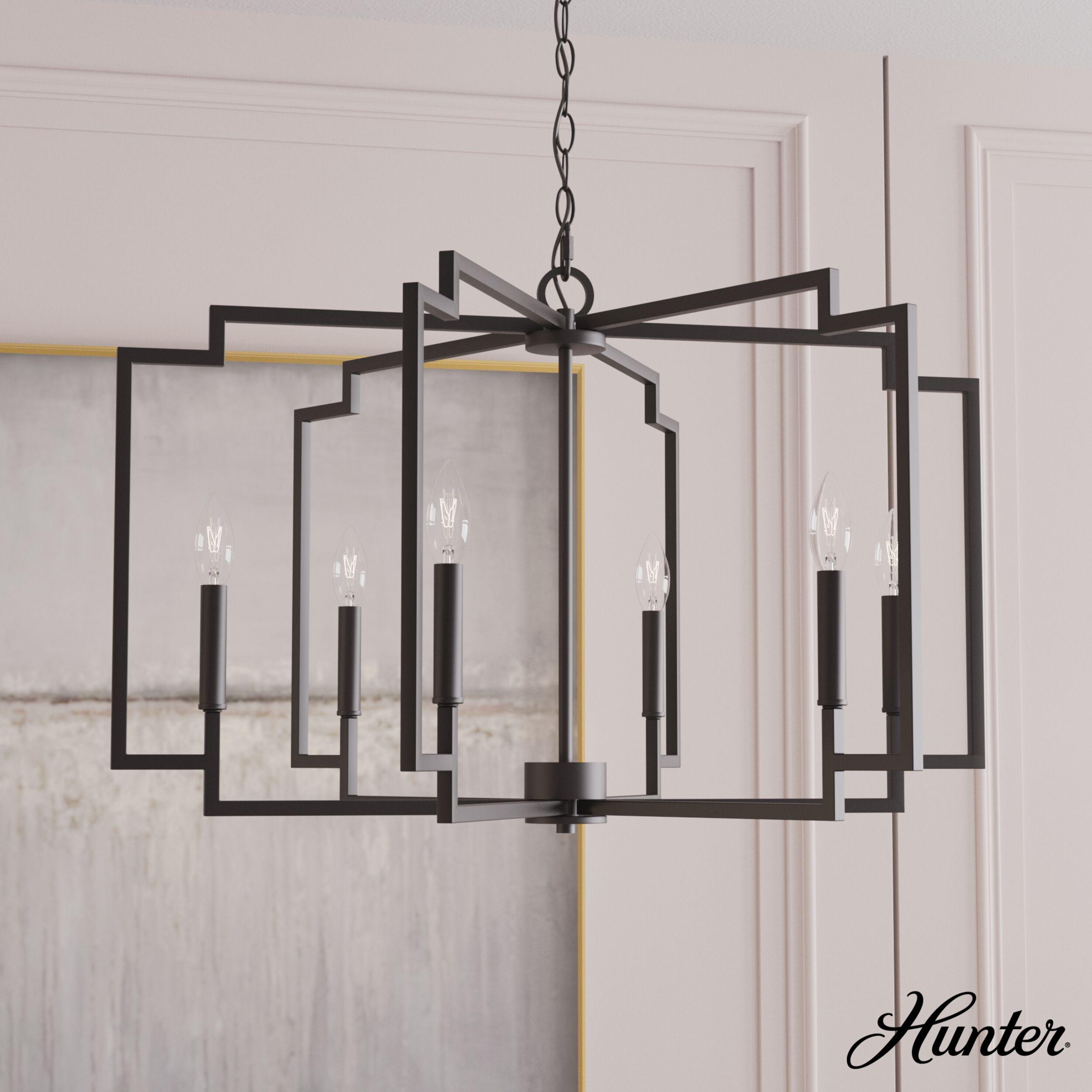 Hunter Fan Hunter 30 Inch Zoanne 6 Light Chandelier Ceiling Light Fixture