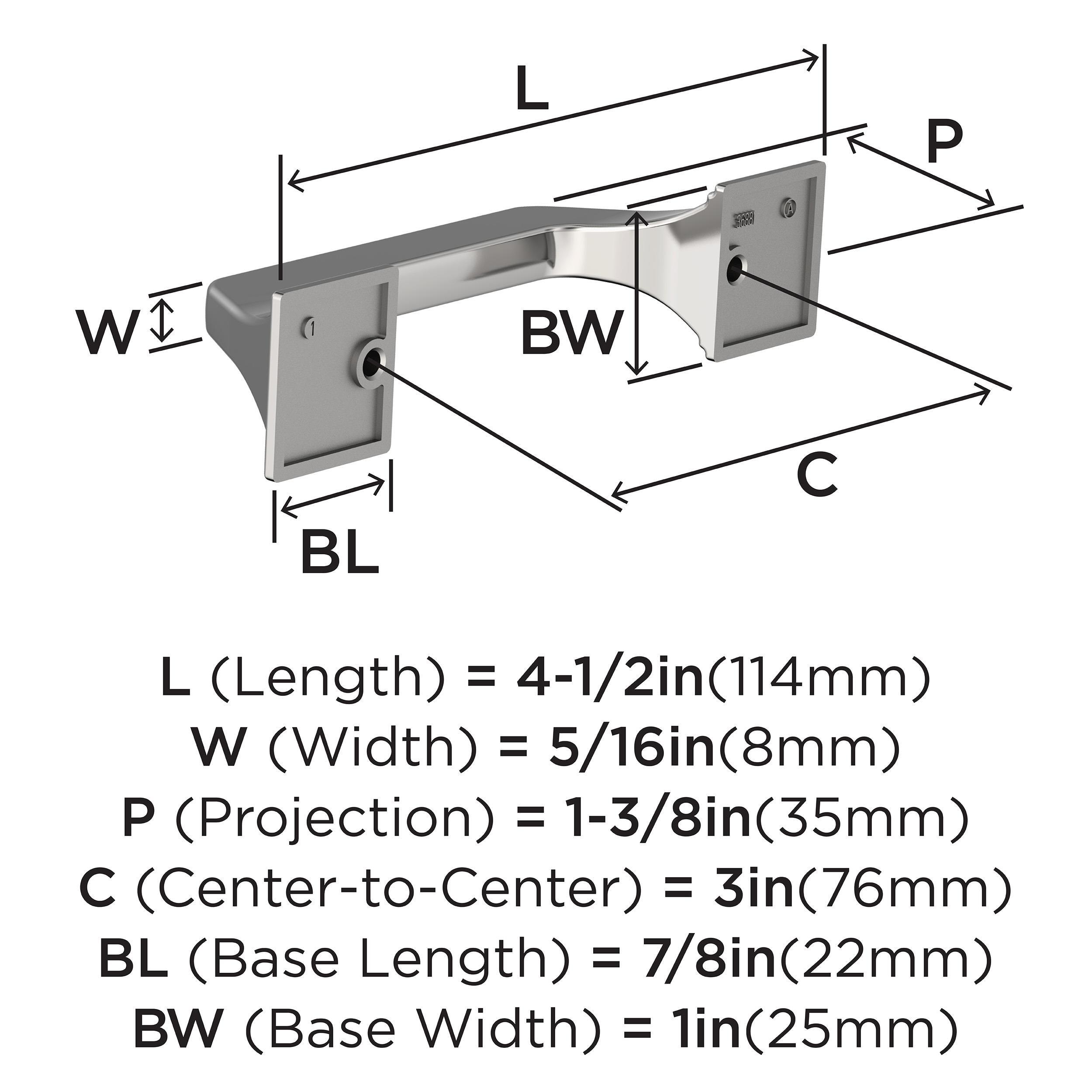 Amerock Exceed 3 inch (76mm) Center-to-Center Polished Chrome Cabinet Pull