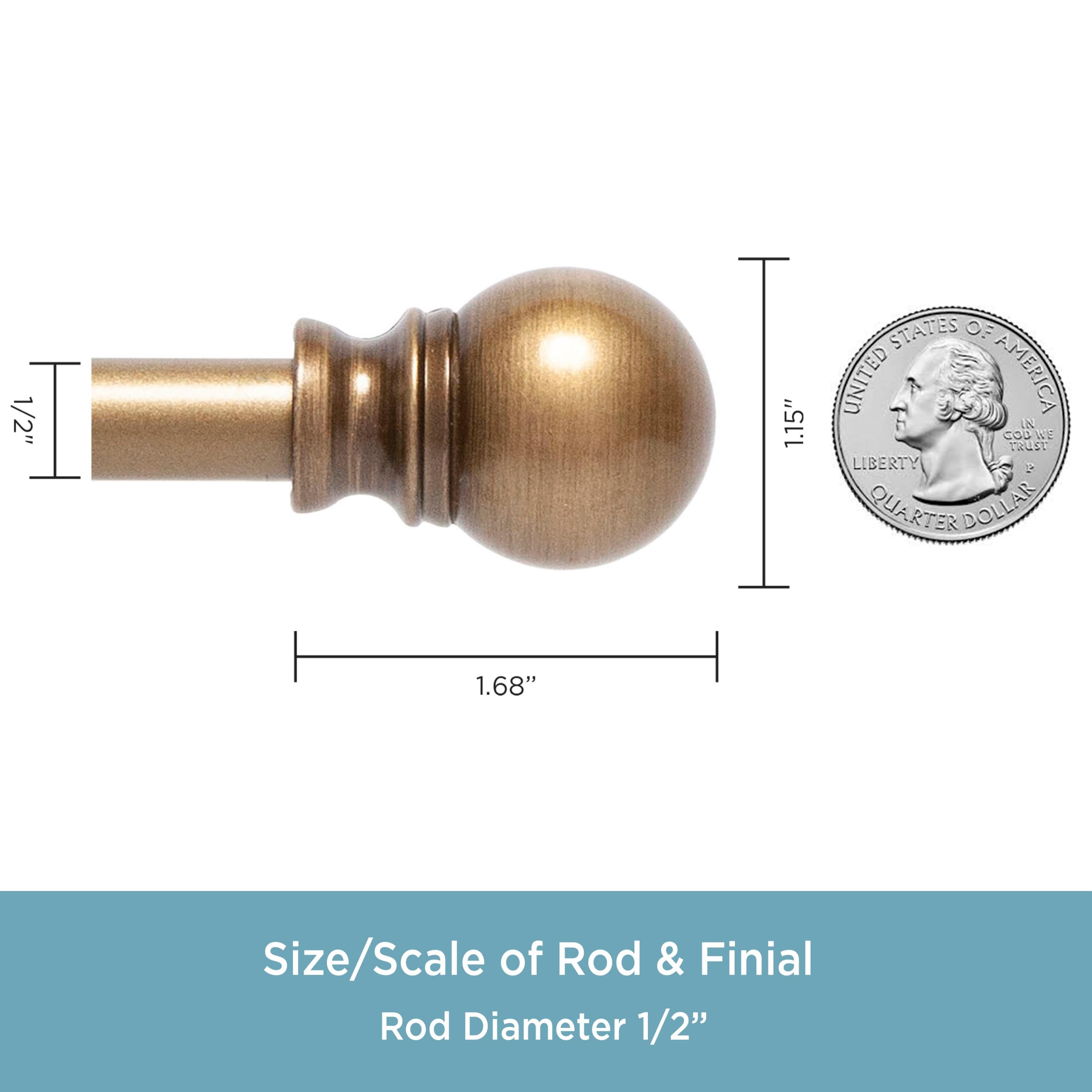 Kenney Kingstown Metal Adjustable 0.5" Single Curtain Rod