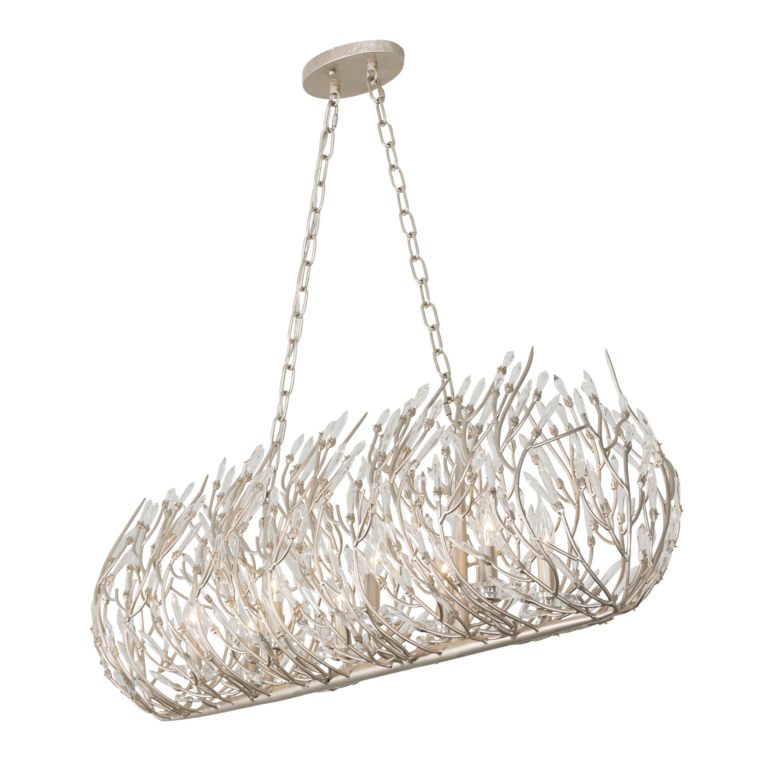 Gold Dust Crystal Linear Pendant Light with Recycled Steel