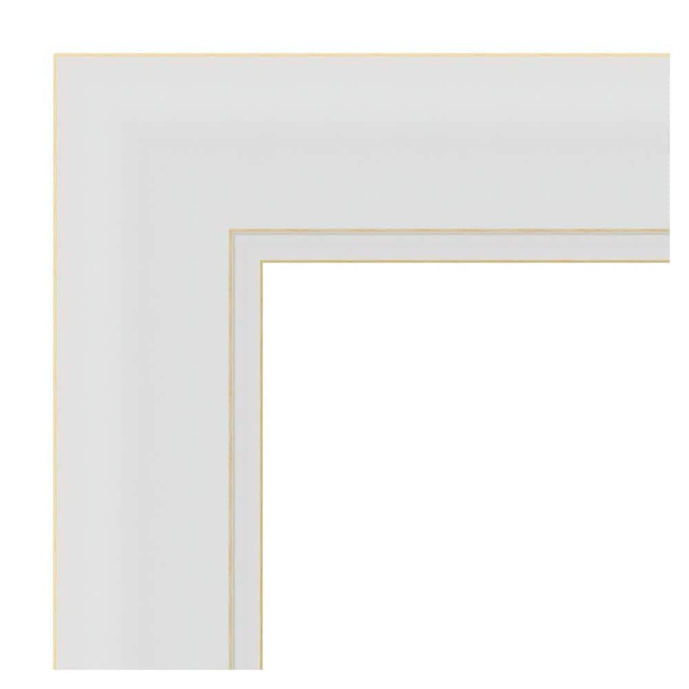 18" x 52" Flair Framed On the Door Mirror Soft White - Amanti Art: Modern Rectangle, Polystyrene Frame, No Assembly Required