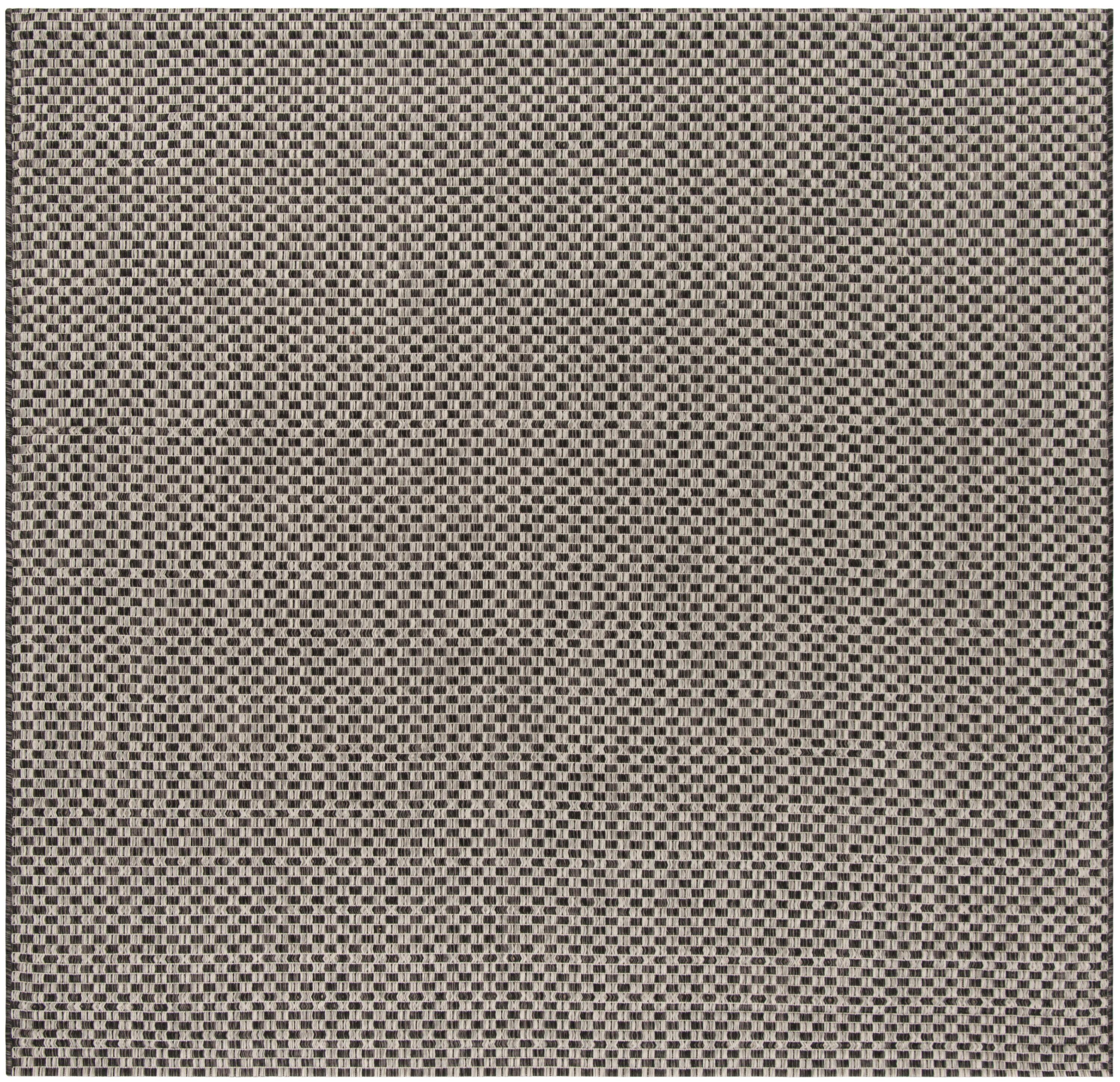 Courtyard CY8653 Power Loomed Indoor and Outdoor Area Rug - Black/Light Grey - 4'x4' - Safavieh