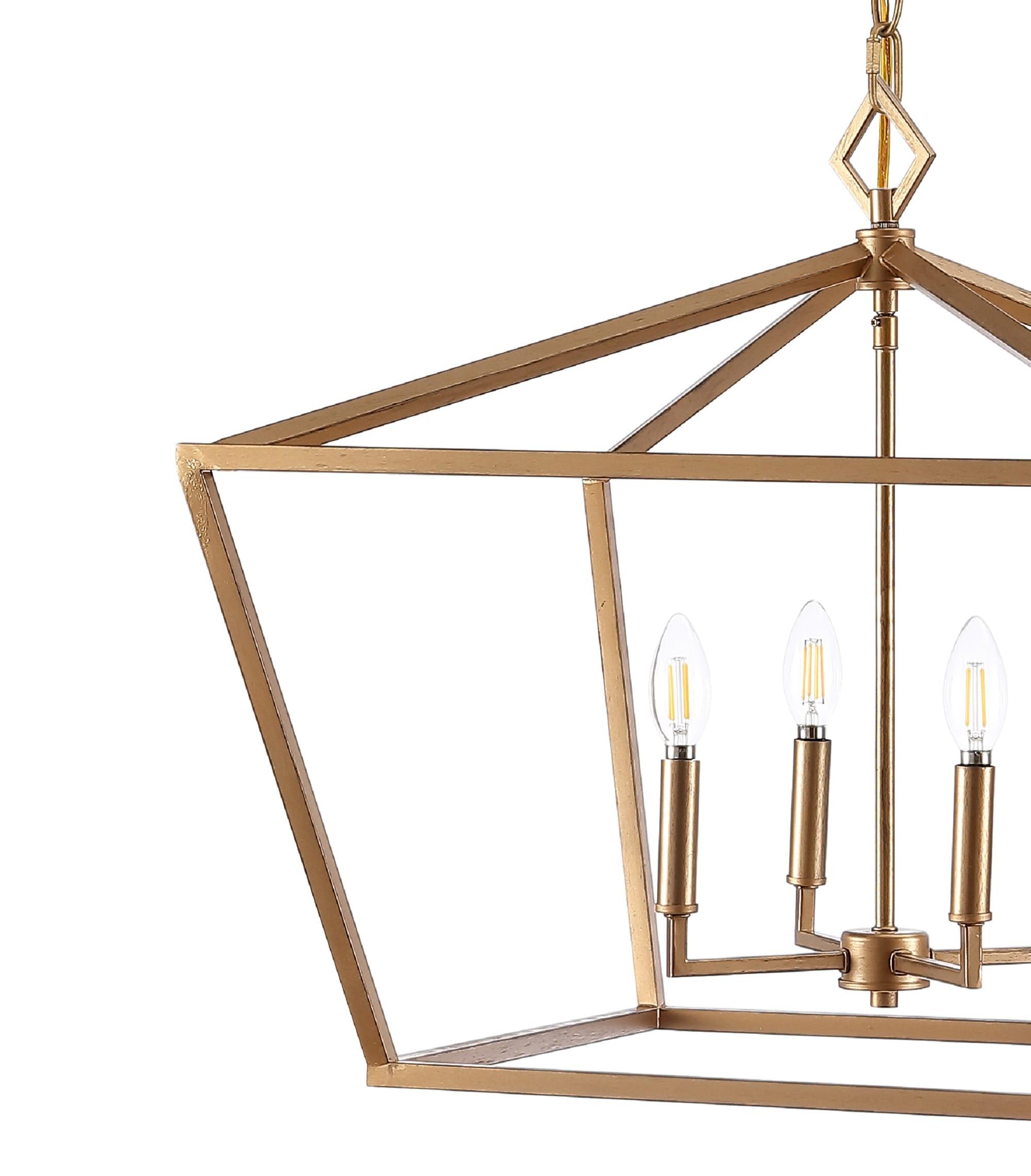 Gatsby 23" 4-Light Adjustable Iron Rustic Glam LED Pendant, Gold