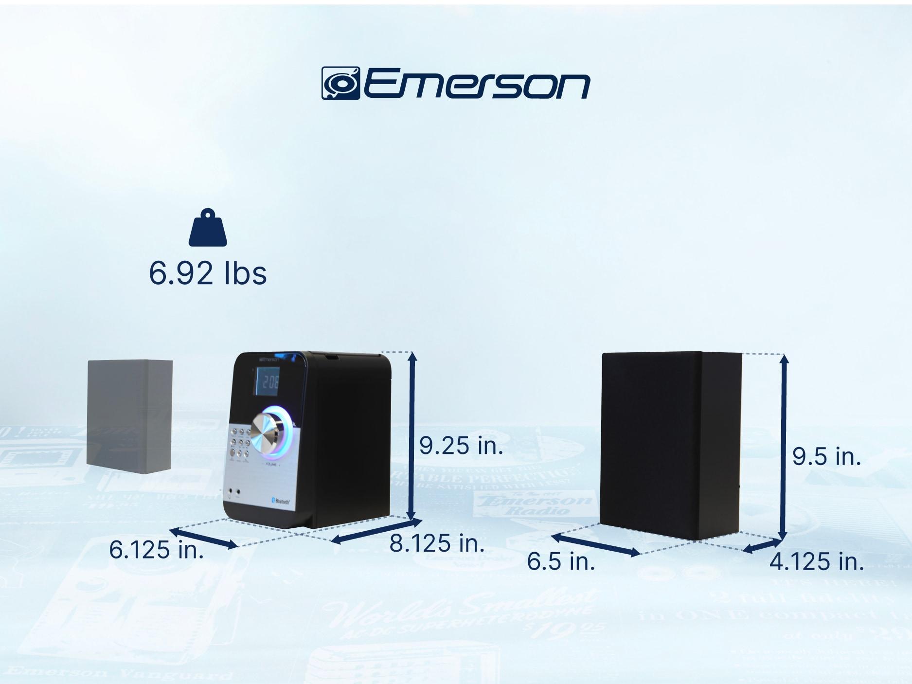 Emerson Emerson ES-4000 CD & MP3 Bluetooth FM Radio Microsystem, Black