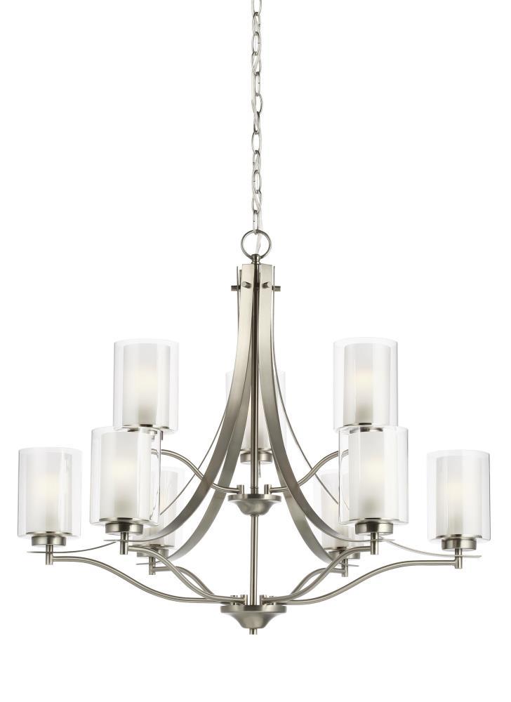 Elmwood Park Brushed Nickel 9-Light Empire Chandelier