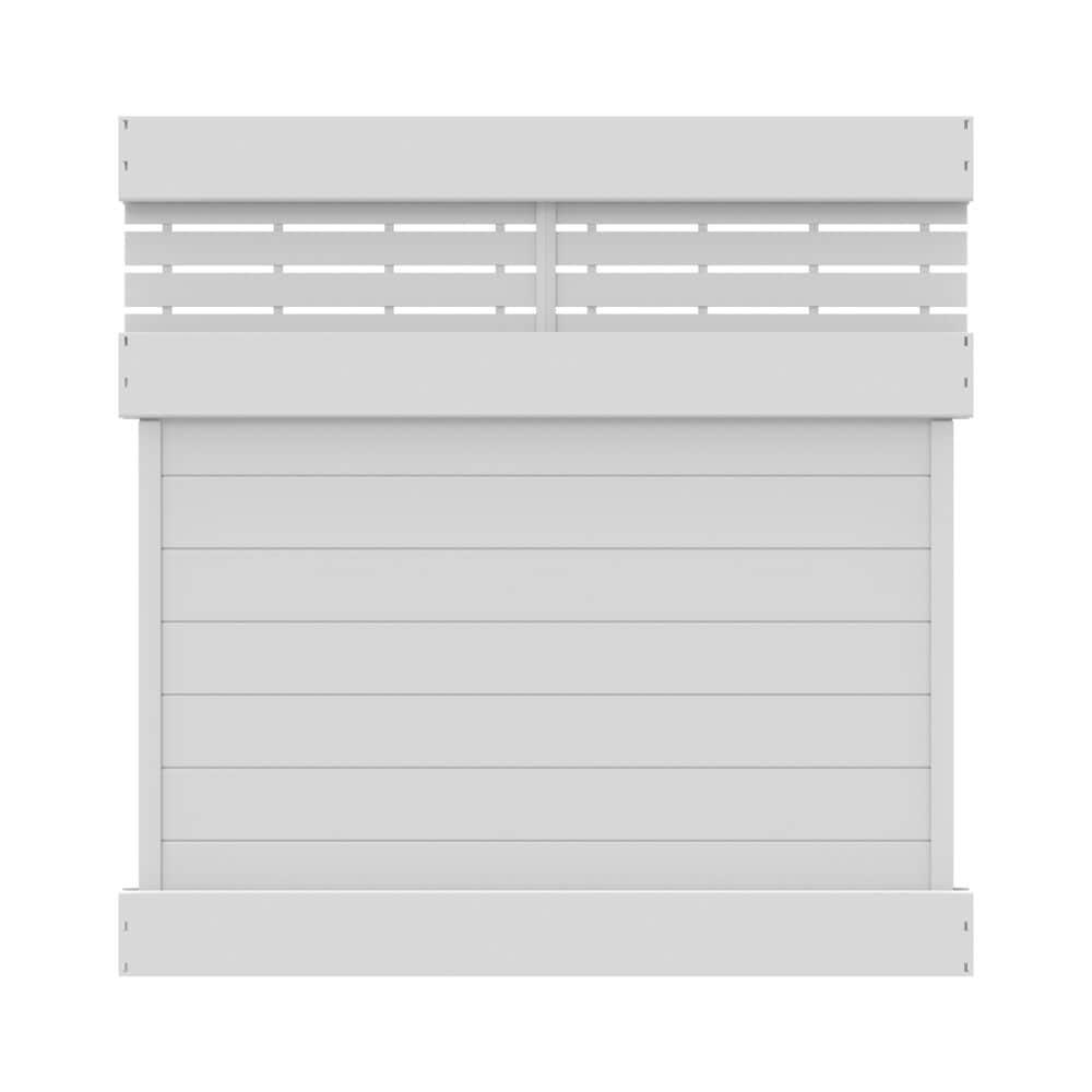 Barrette Outdoor Living Horizontal Fence Boardwalk White Vinyl Panel Kit