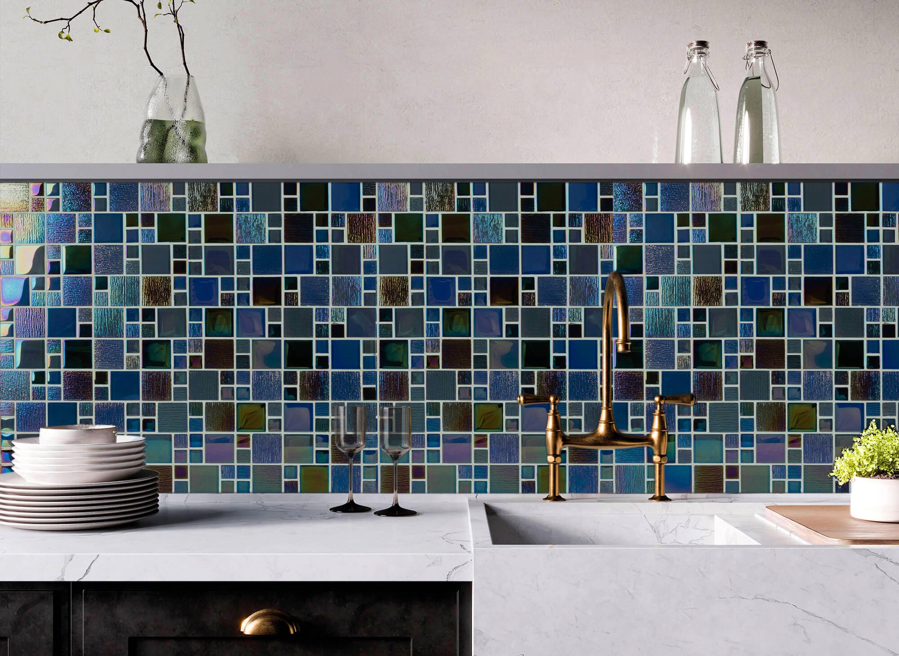 Reflections Artista Glass Versailles Mosaic Sheet Tile