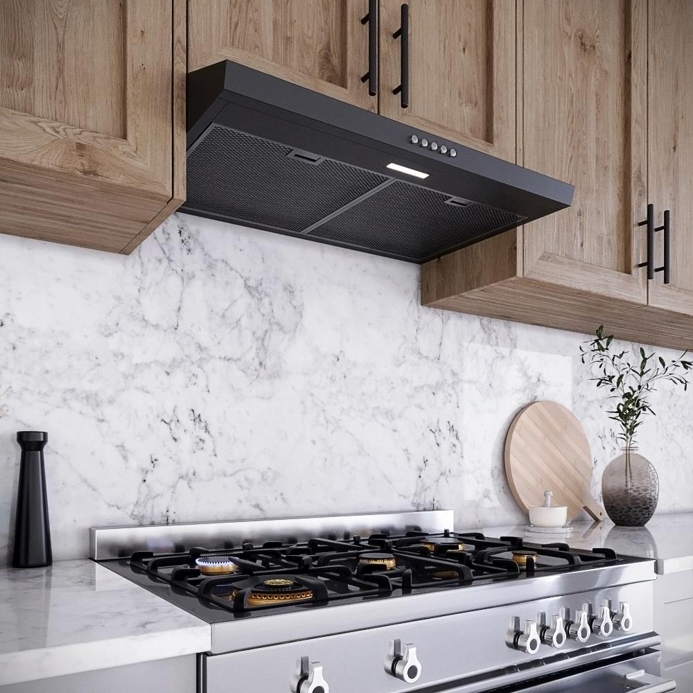 Streamline Cosenza 30" 80 Cubic Feet Per Minute Convertible Under Cabinet Range Hood with Mesh Filter and Light Included