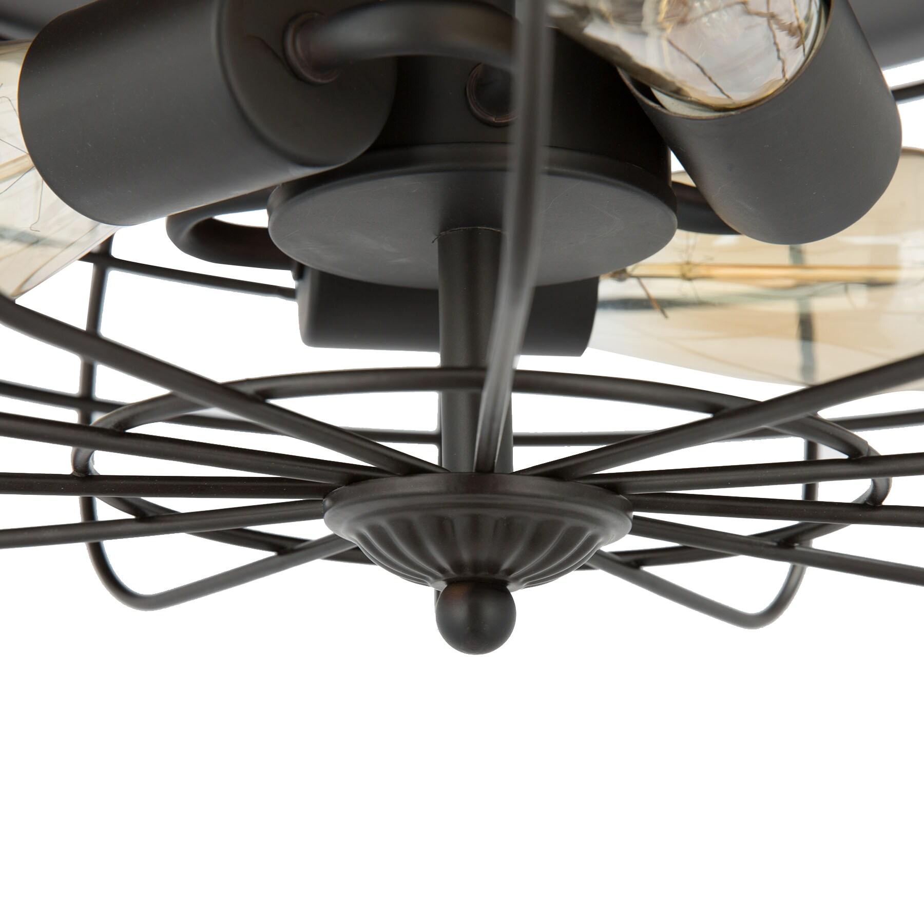 VONLUCE Flush Mount Ceiling Lights, 2-Light Hallway Ceiling Lighting Fixtures, 11 inch Farmhouse Metal Cage Ceiling Lights for Entryway Kitchen, Adjustable Lamp Holders, ETL, 2 pcs, Oil-Rubbed Bronze