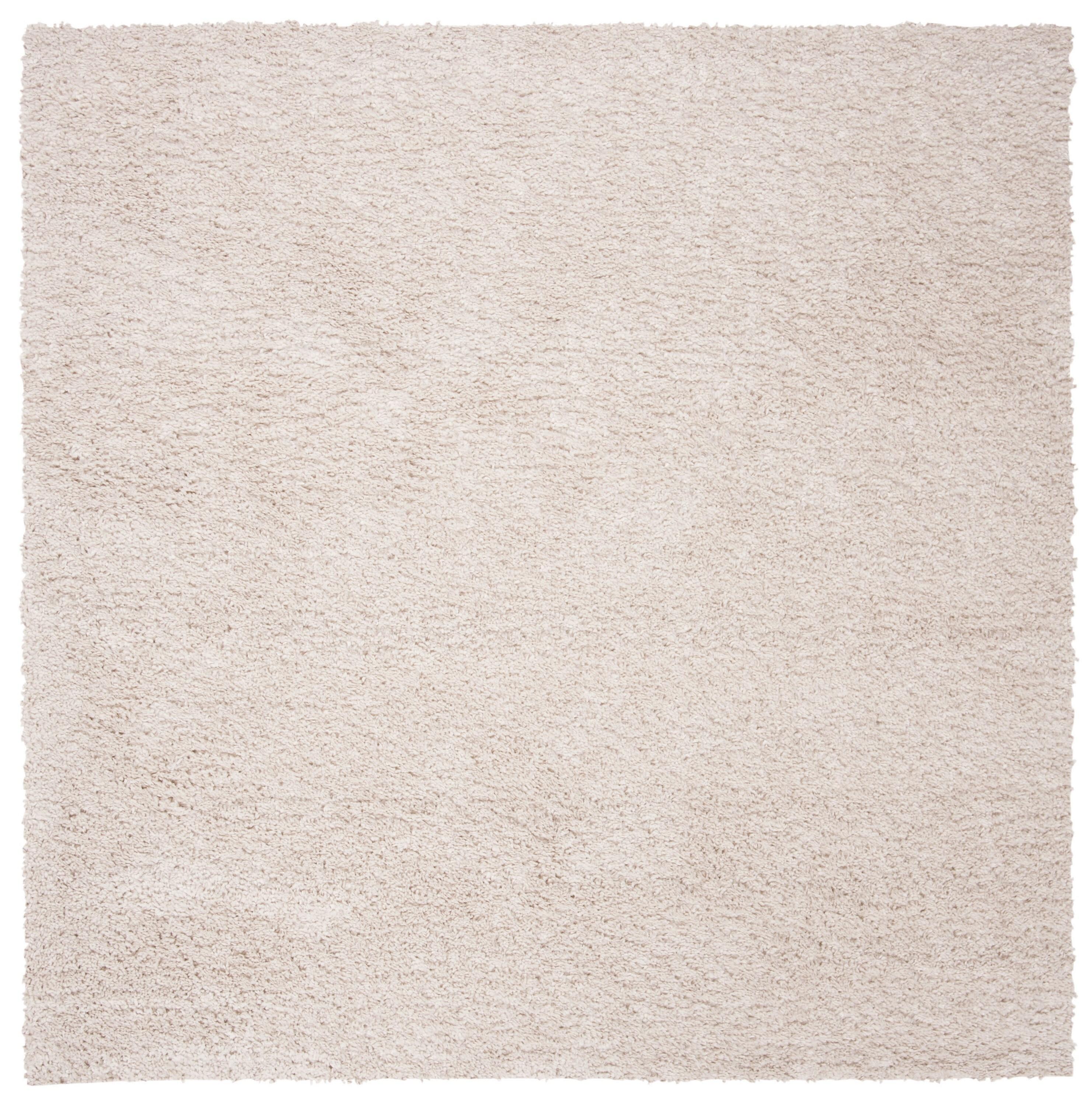 SAFAVIEH August Carlene Solid Plush Shag Area Rug, Beige, 11' x 11' Square