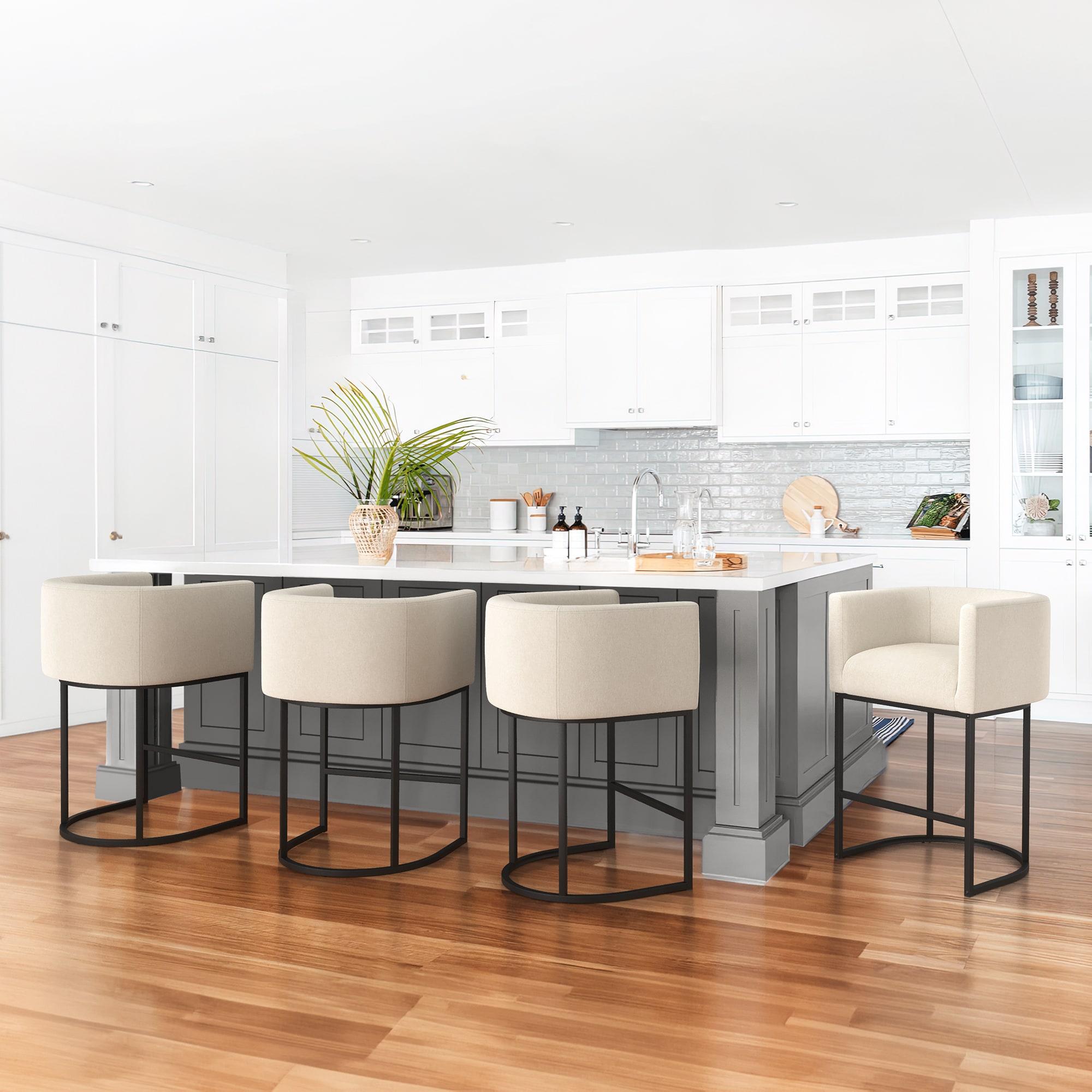 Dycanpo Counter Height Bar Stools with Back Sets of 4 Modern Counter Stools for Home Kitchen, Line