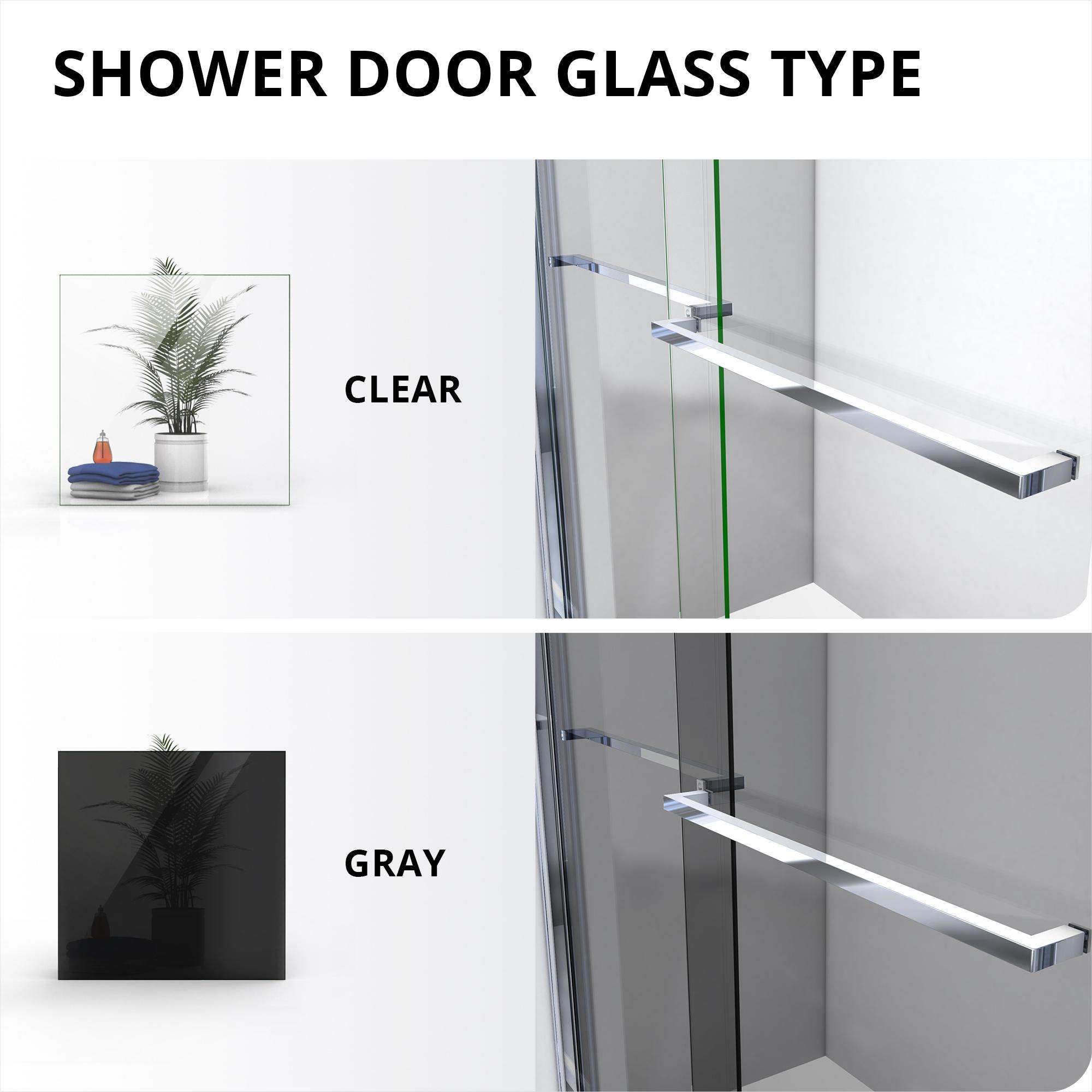 Sapphire 56" W x 76" H Frameless Shower Door