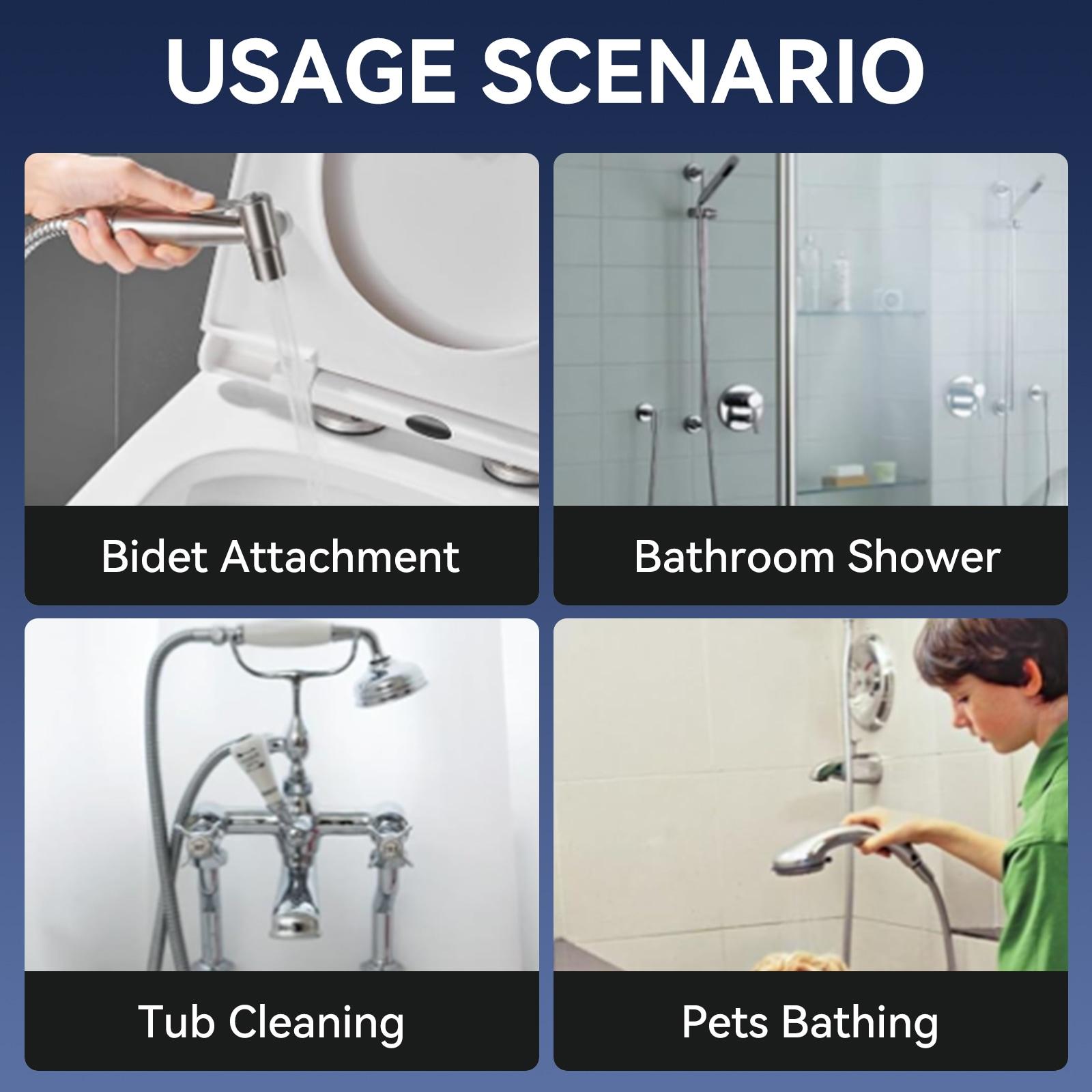 70.8 in. Stainless Steel Replacement Handheld Shower Hose in Matte Black