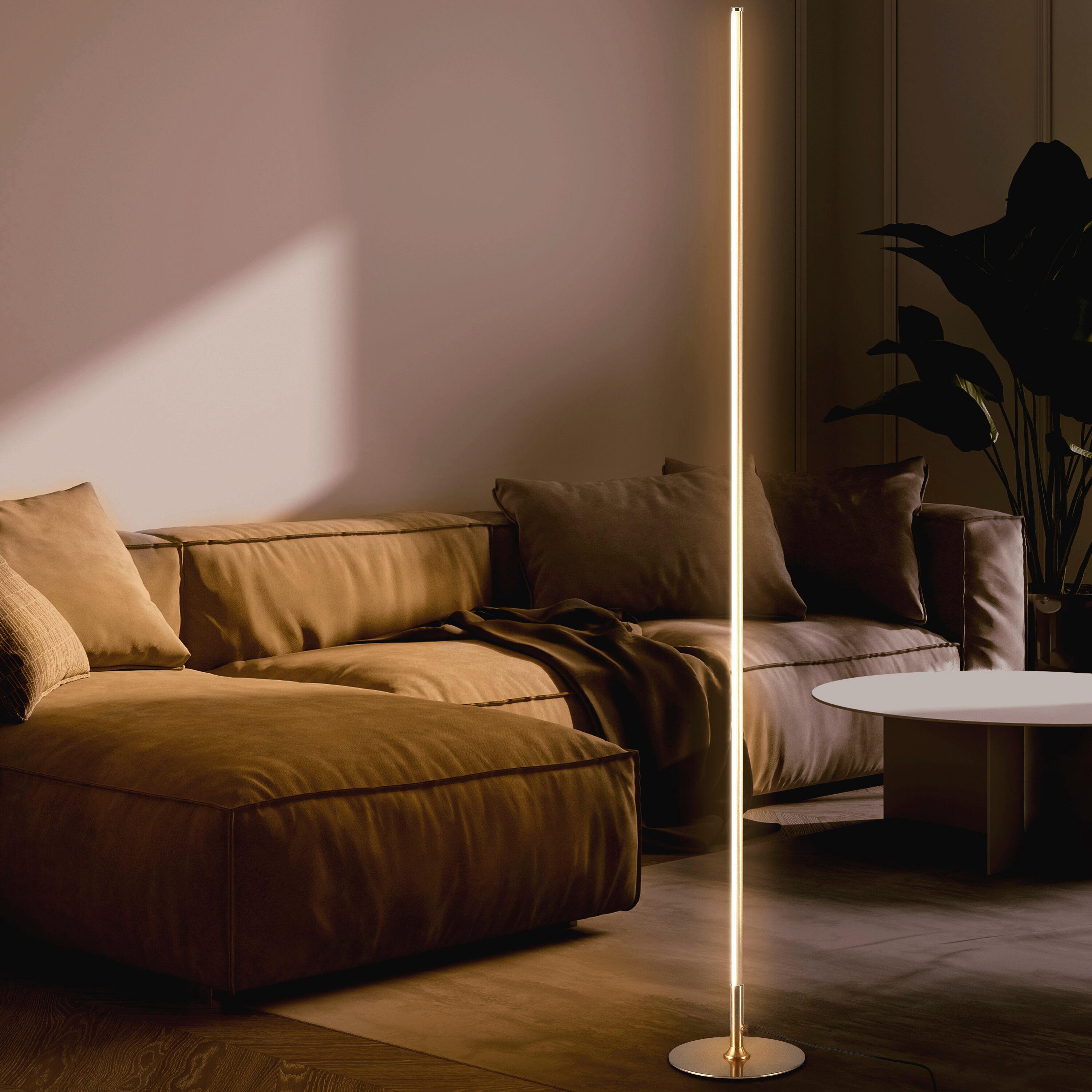 JONATHAN Y Iris 59.5" LED Integrated Floor Lamp, Gold, JYL7007B