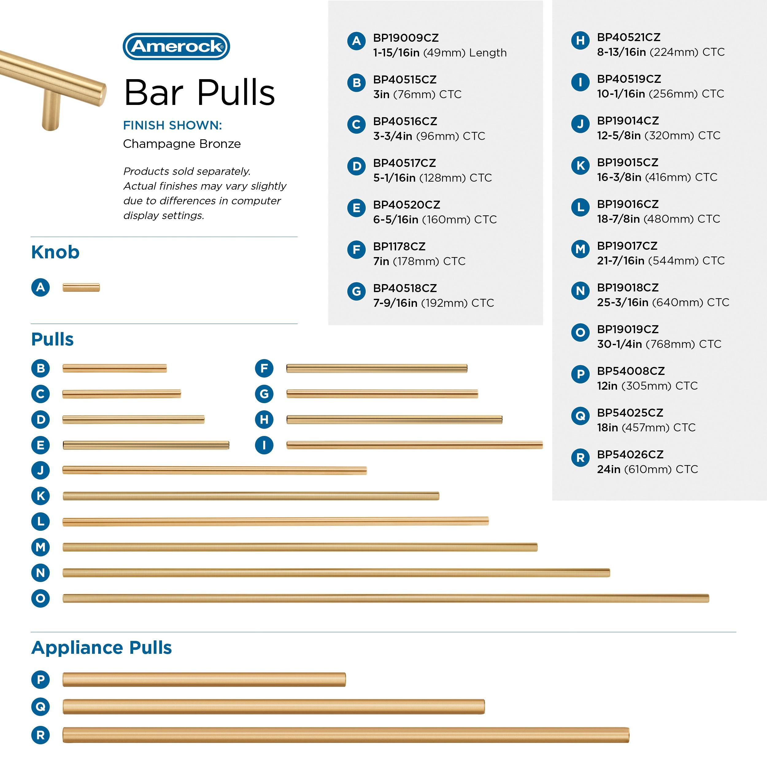 Bar Pulls Center to Center Bar Pull