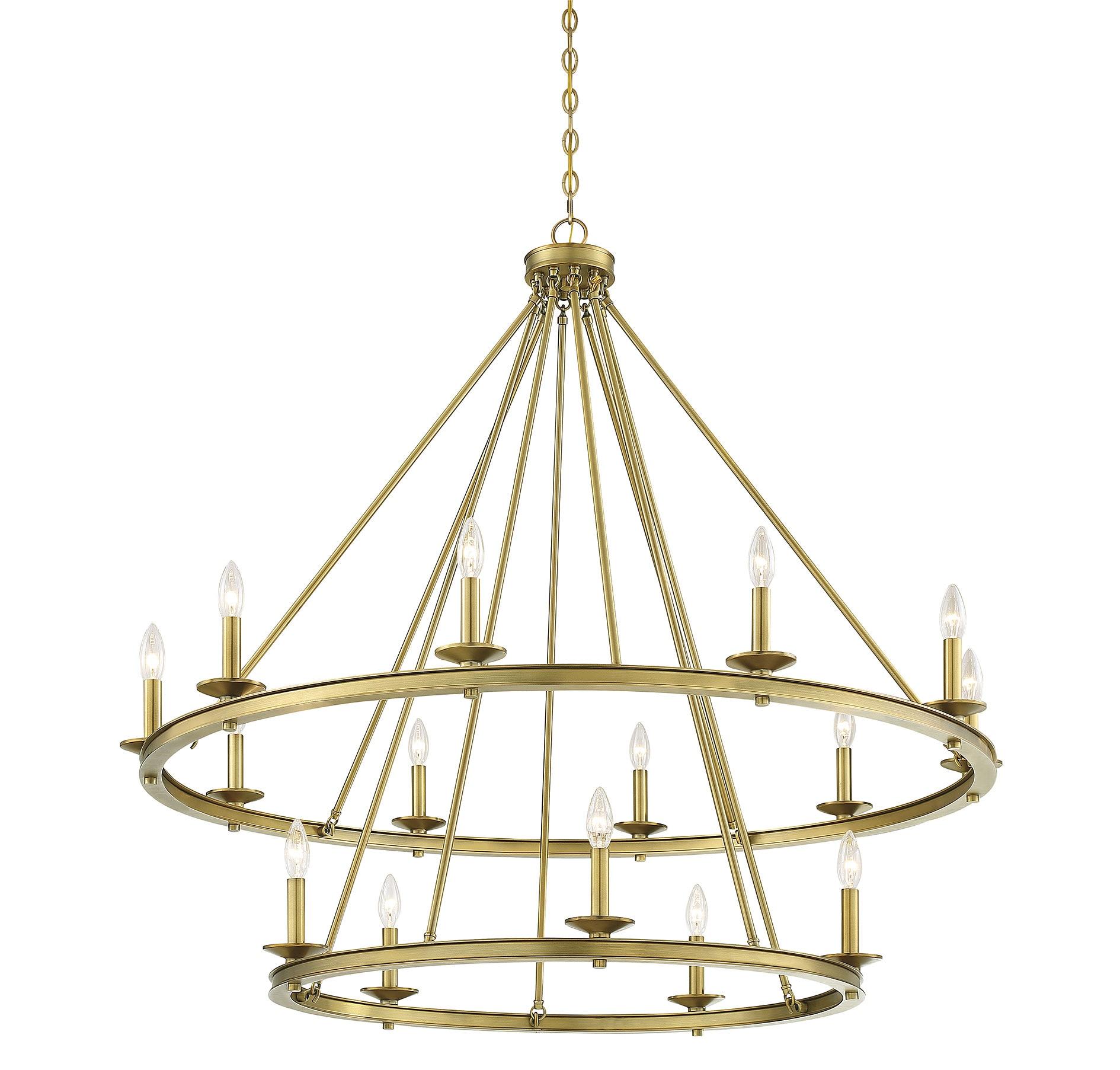 Middleton Brass Elegance 15-Light Two-Tier Candle Chandelier