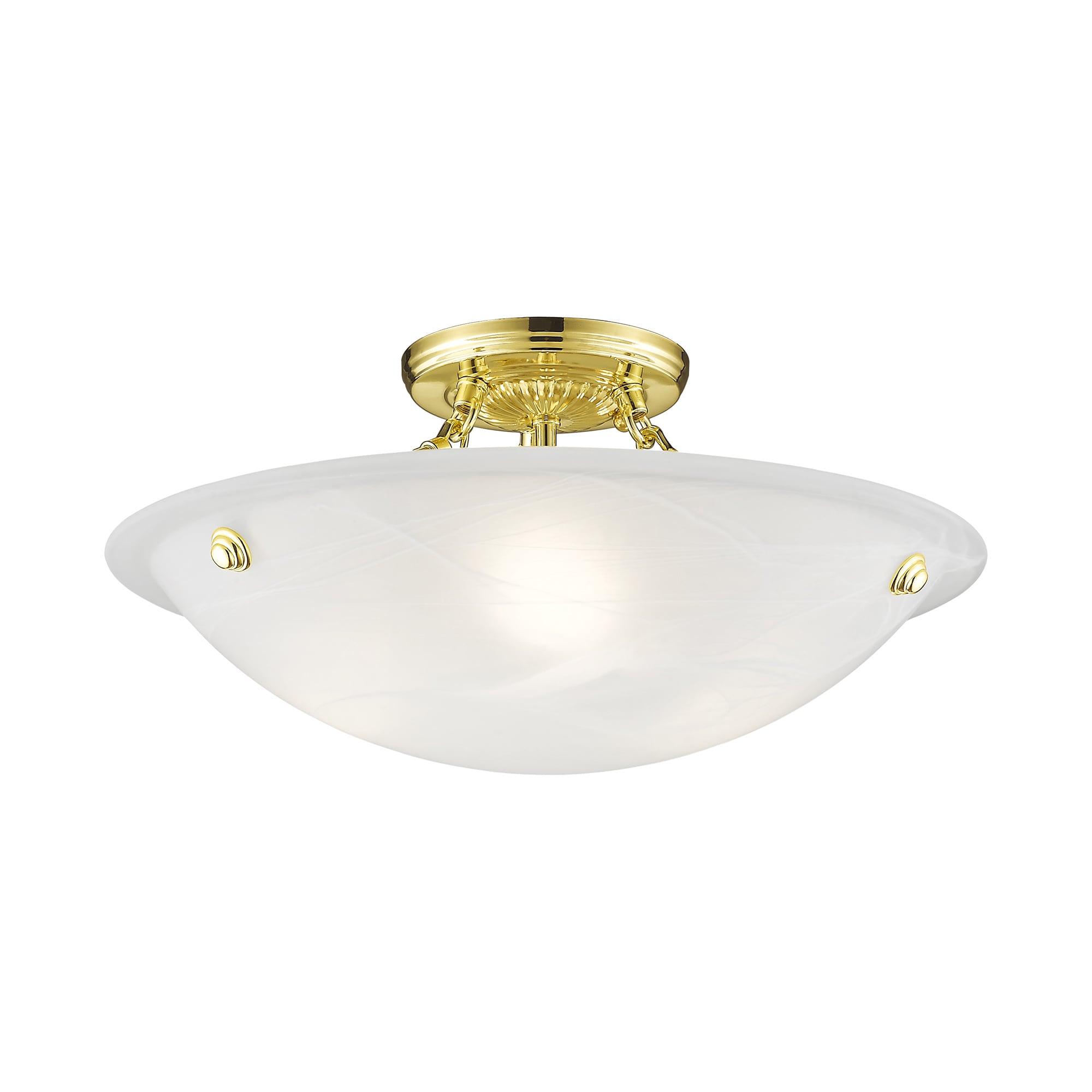Livex Lighting Oasis 3 - Light Flush Mount in  Polished Brass