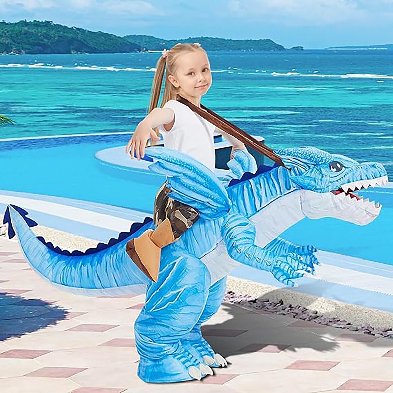 GOOSH 48 Inch Kids Inflatable Dinosaur Costume, Blow Up Dinosaur Costume Inflatable Dino Costume, Funny Halloween Costumes for Boys Girls Unisex Blow Up Costume for Halloween/Party/Cosplay