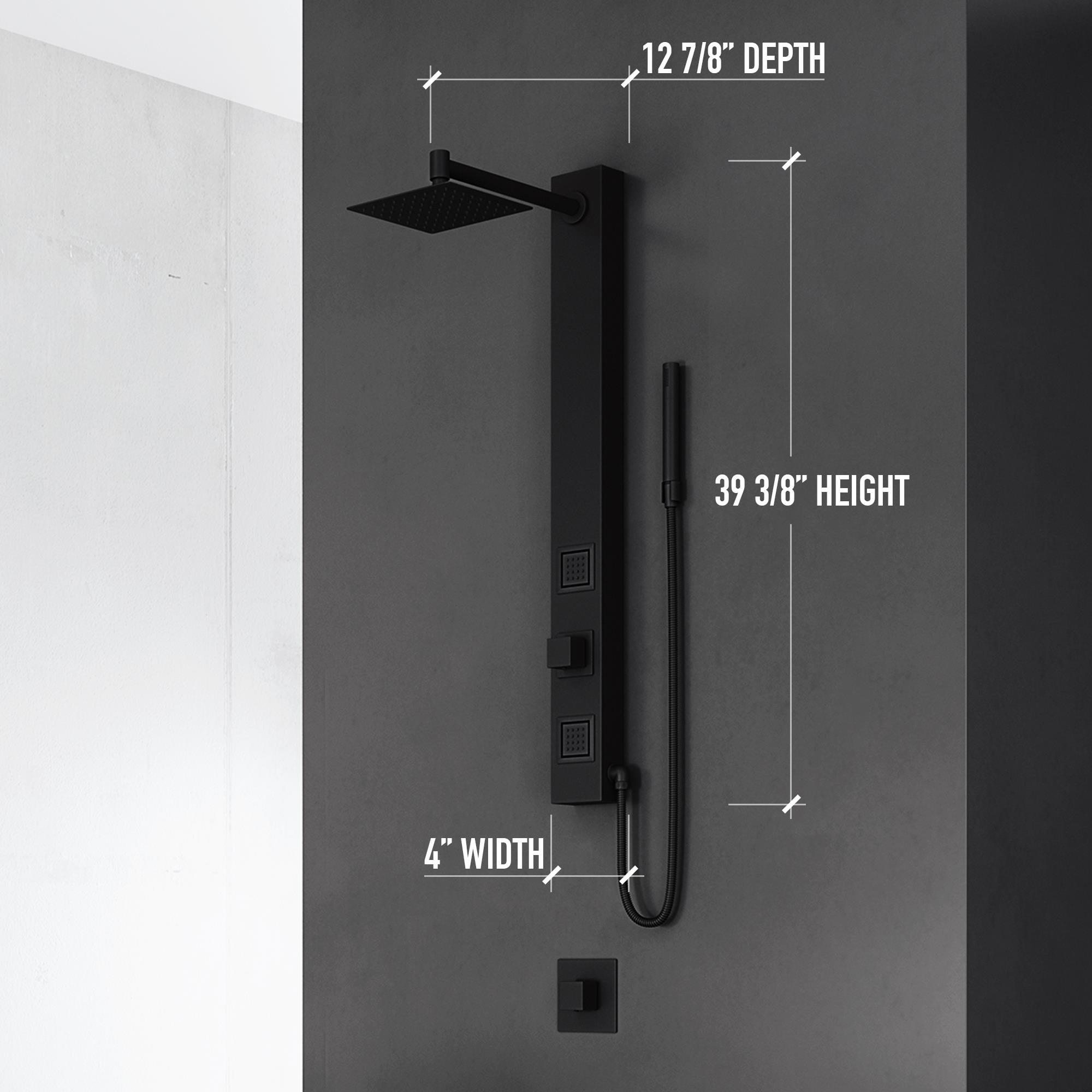 Orchid 39" H X 4" W 2-Jet Shower System with Hand Wand - Requires existing shower head connection