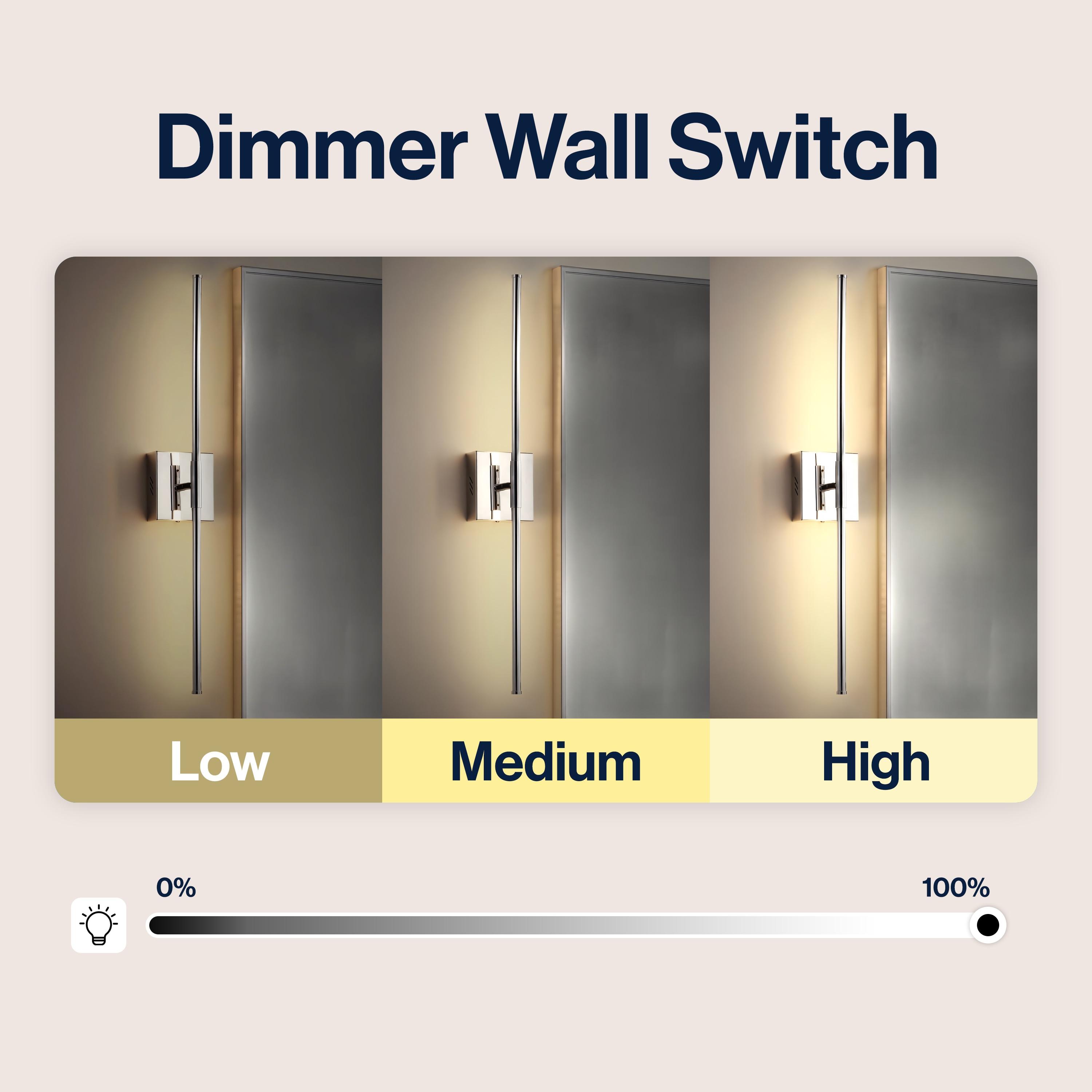 JONATHAN  Y Makena Metal Dimmable Integrated Minimalist 28-in W 1 -Light Polished Chrome Integrated LED Wall Sconce