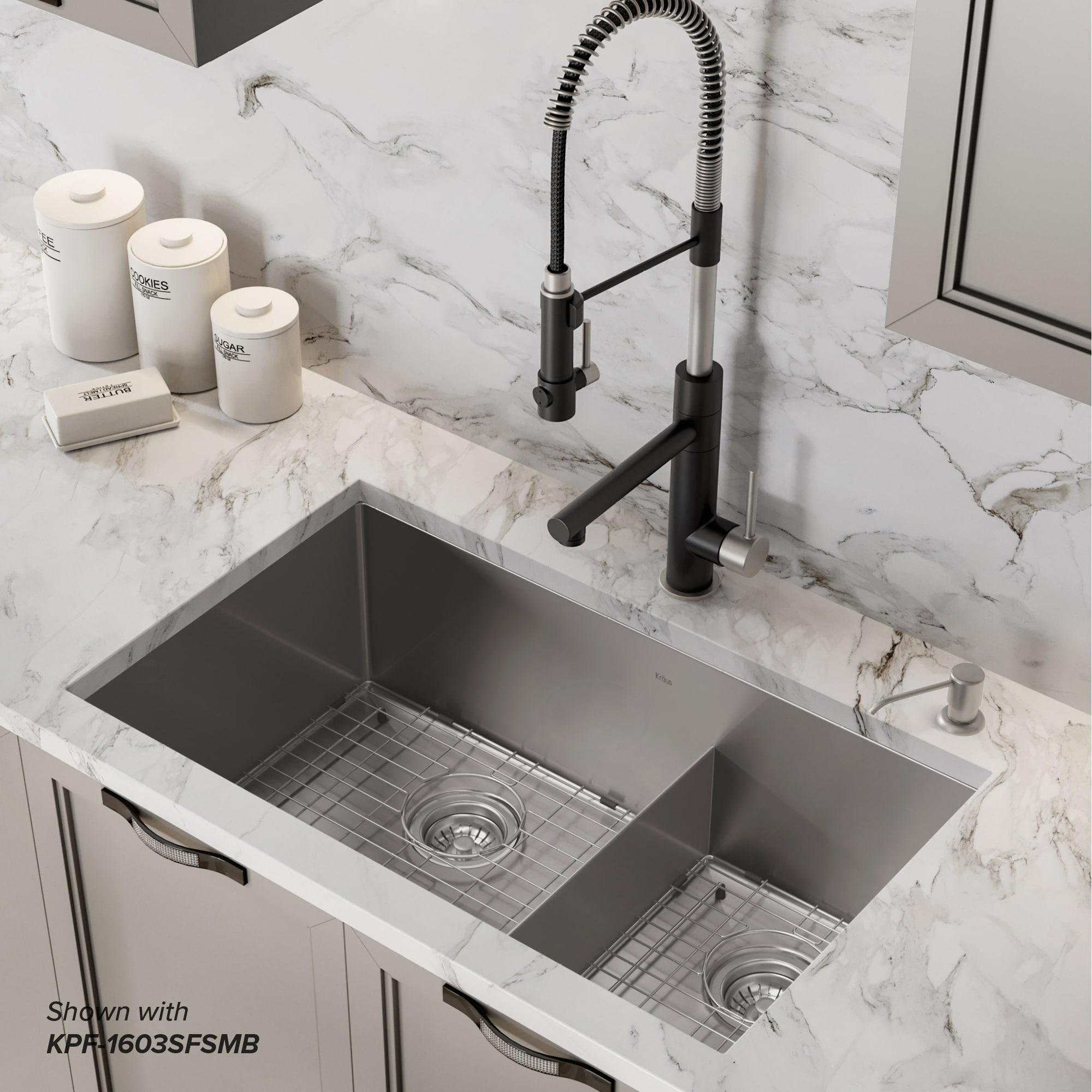 KRAUS Standart PRO™ Undermount 60/40 Double Bowl 16 Gauge Stainless Steel Kitchen Sink