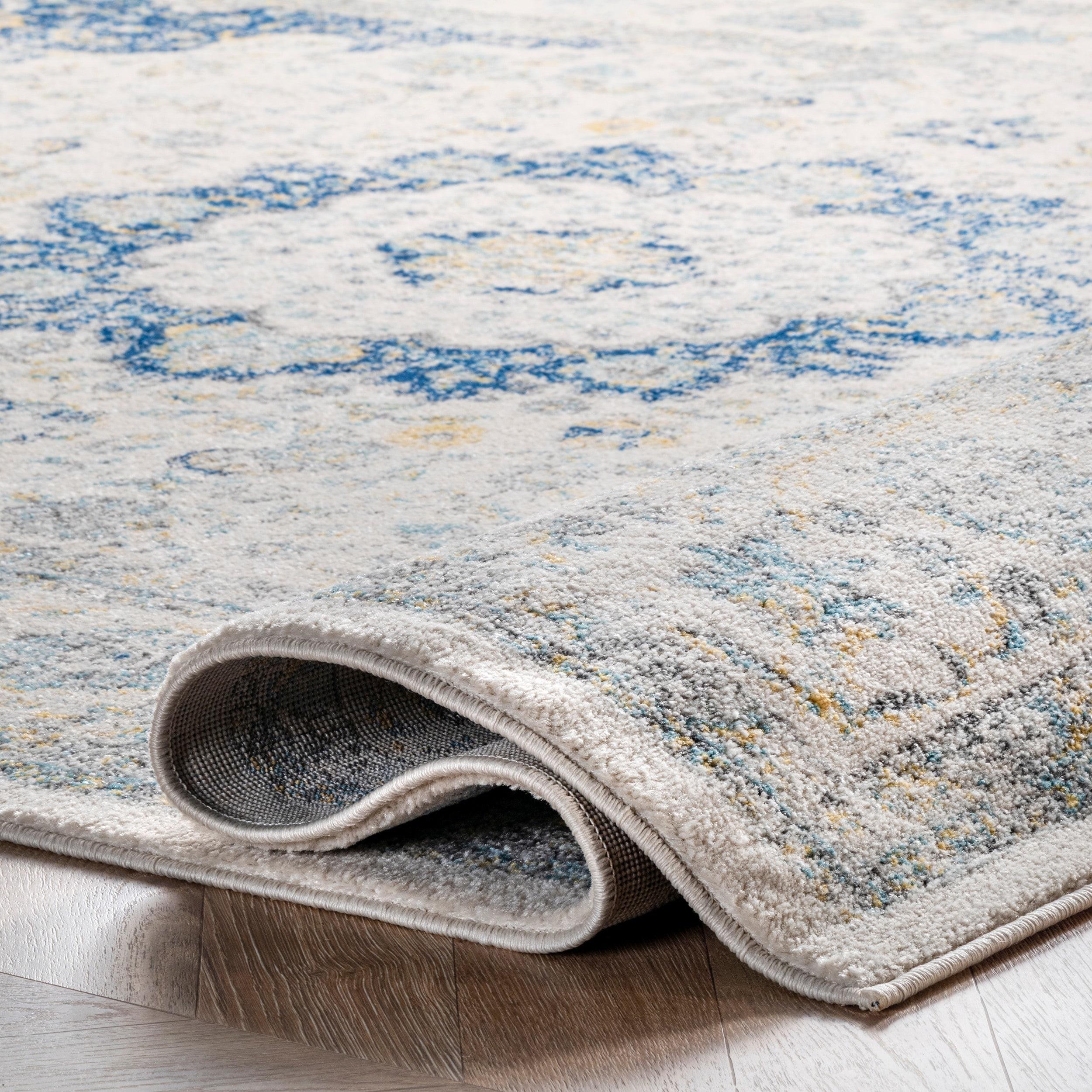 2'6"x10' Verona Vintage Persian Style Runner Rug Blue - nuLOOM: Classic Medallion Pattern, Low Pile, Indoor Use