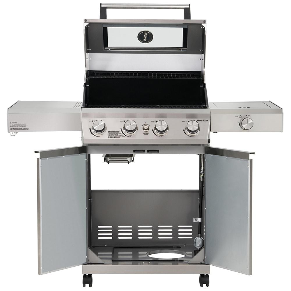 Monument Grills Mesa 400M 4-Burner Liquid Propane 52000 BTU Gas Grill with Side Burner and Cabinet