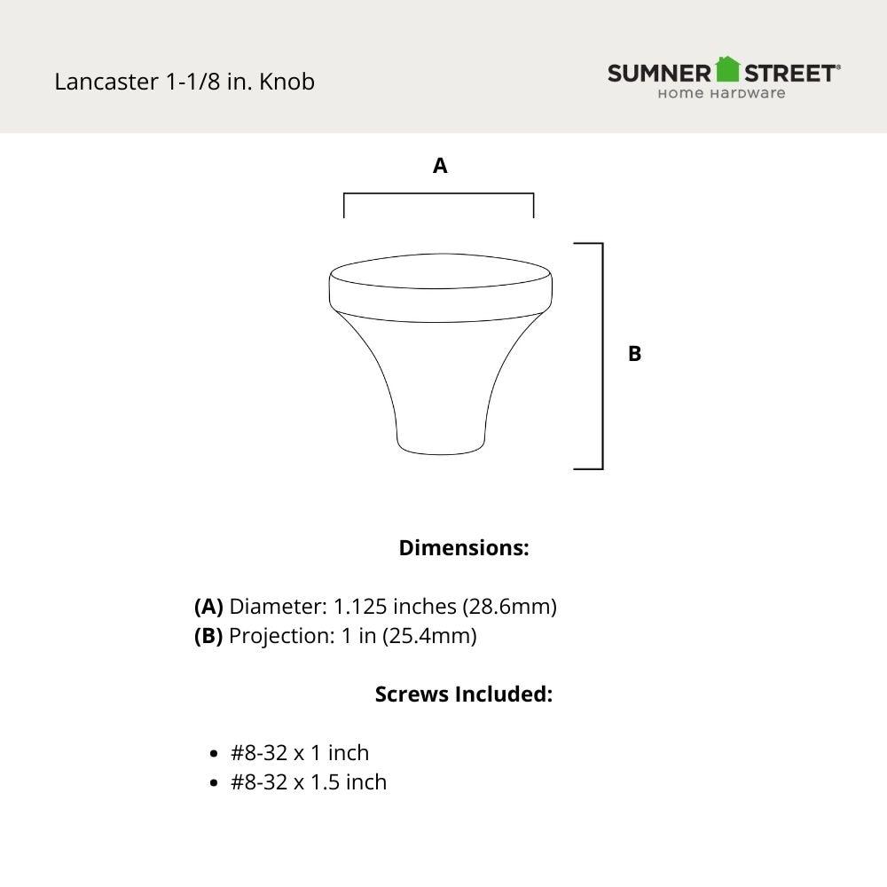 Lancaster 1 1/8” Diameter Knob Multipack